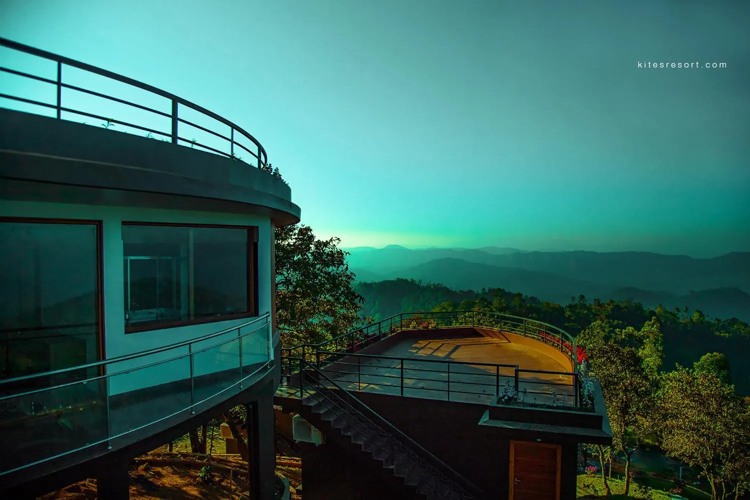 Sunset in Haze and Kites Resort Munnar