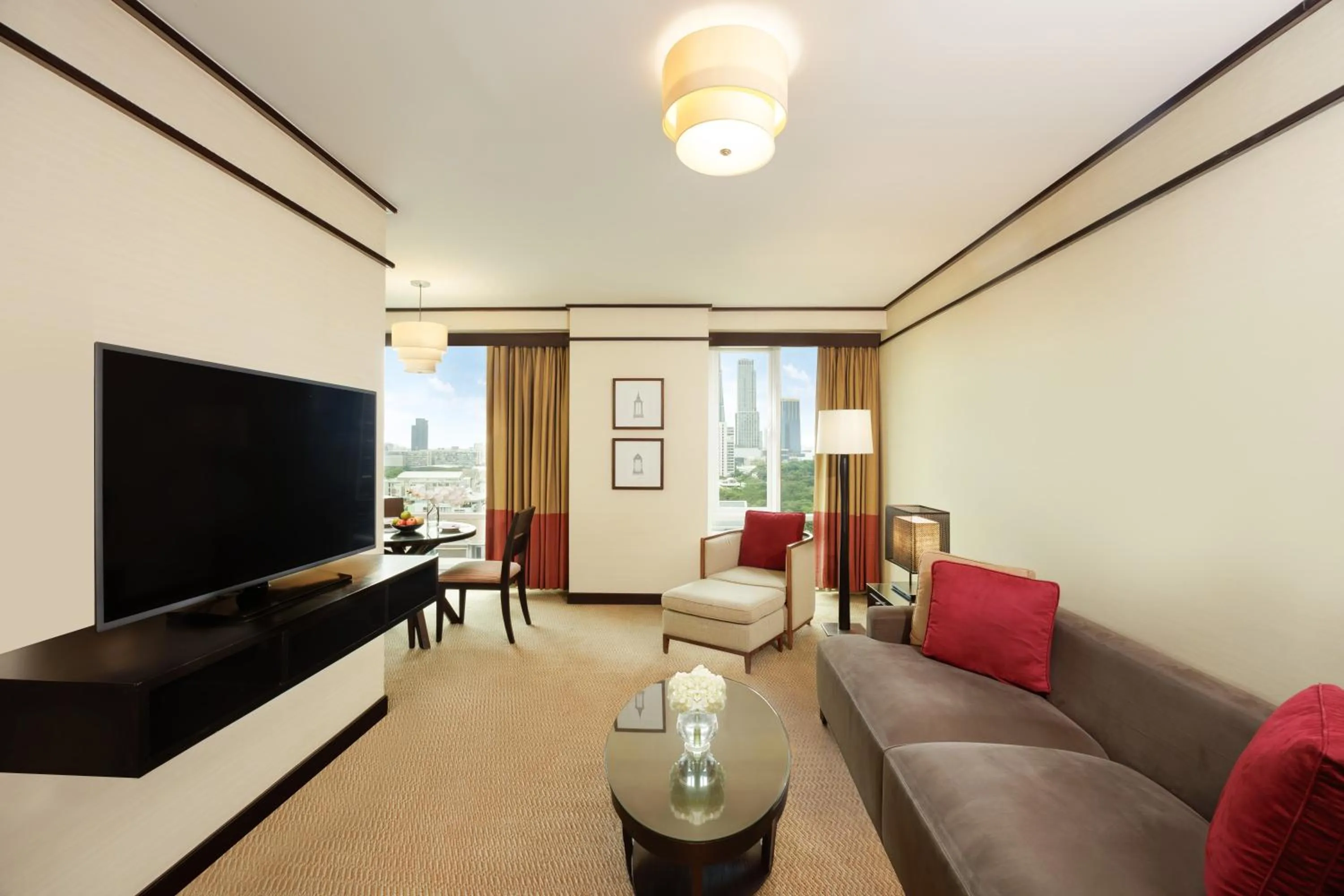 Living room in Conrad Bangkok Residences
