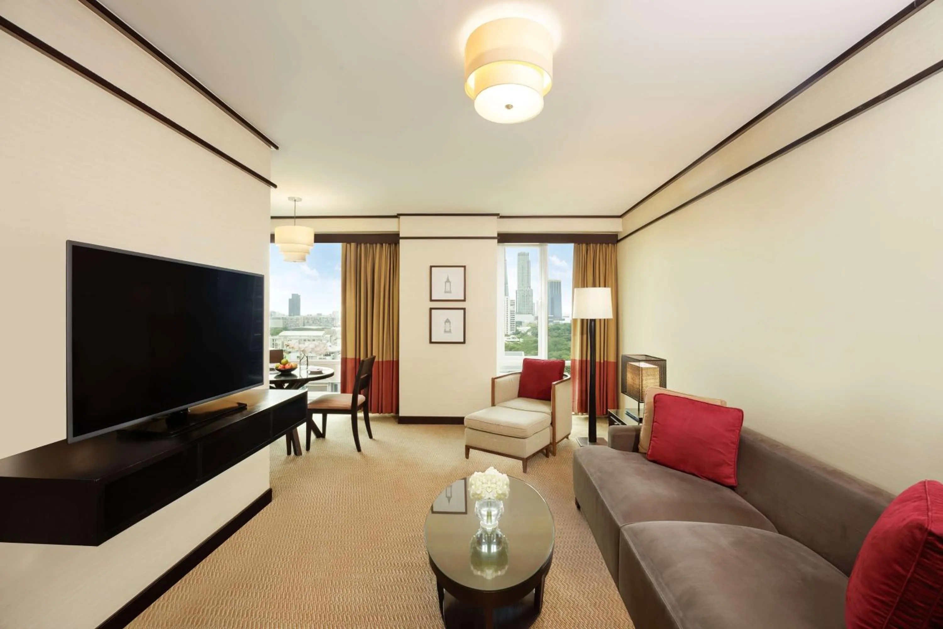 Living room in Conrad Bangkok Residences