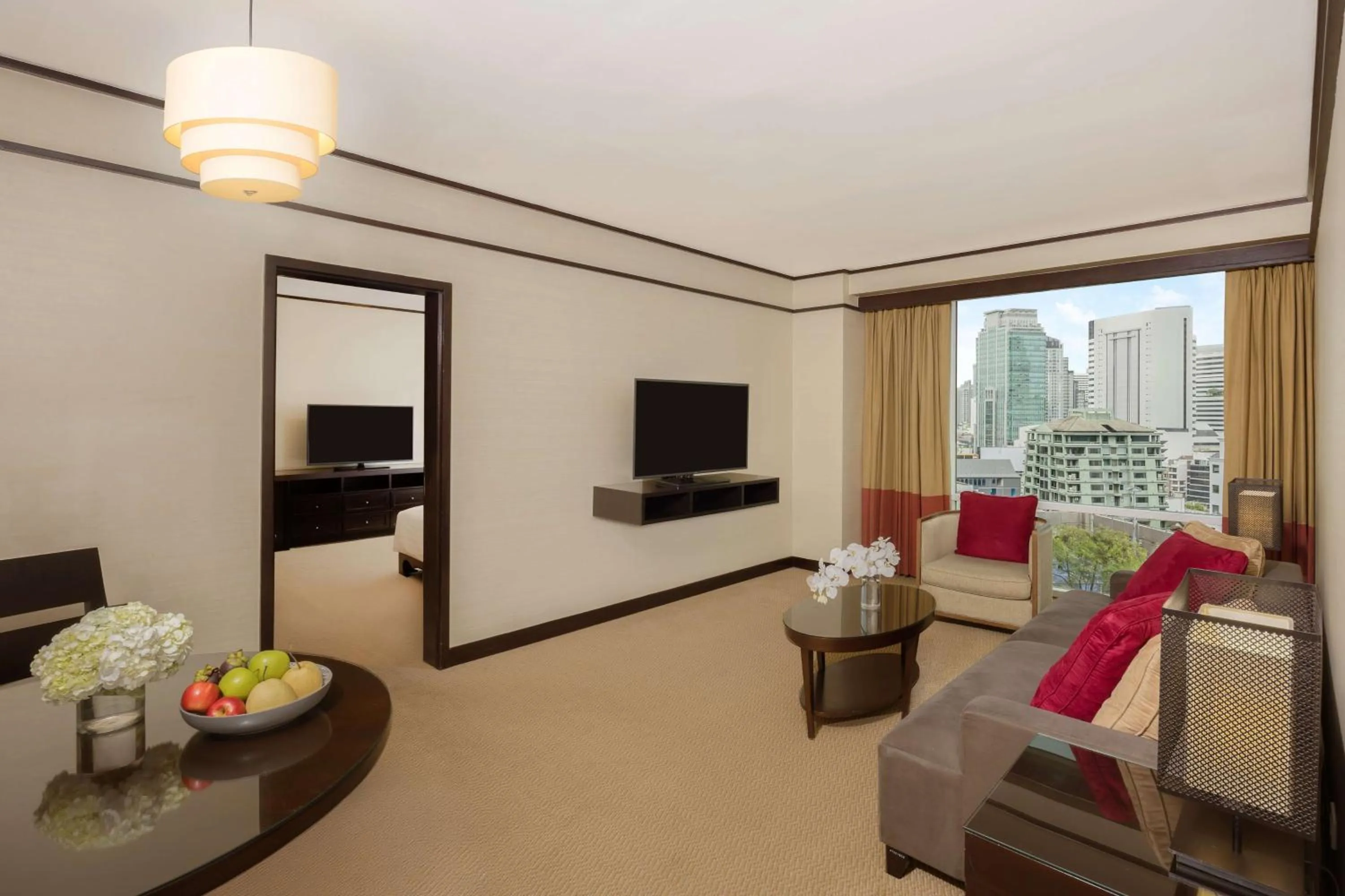 Living room in Conrad Bangkok Residences