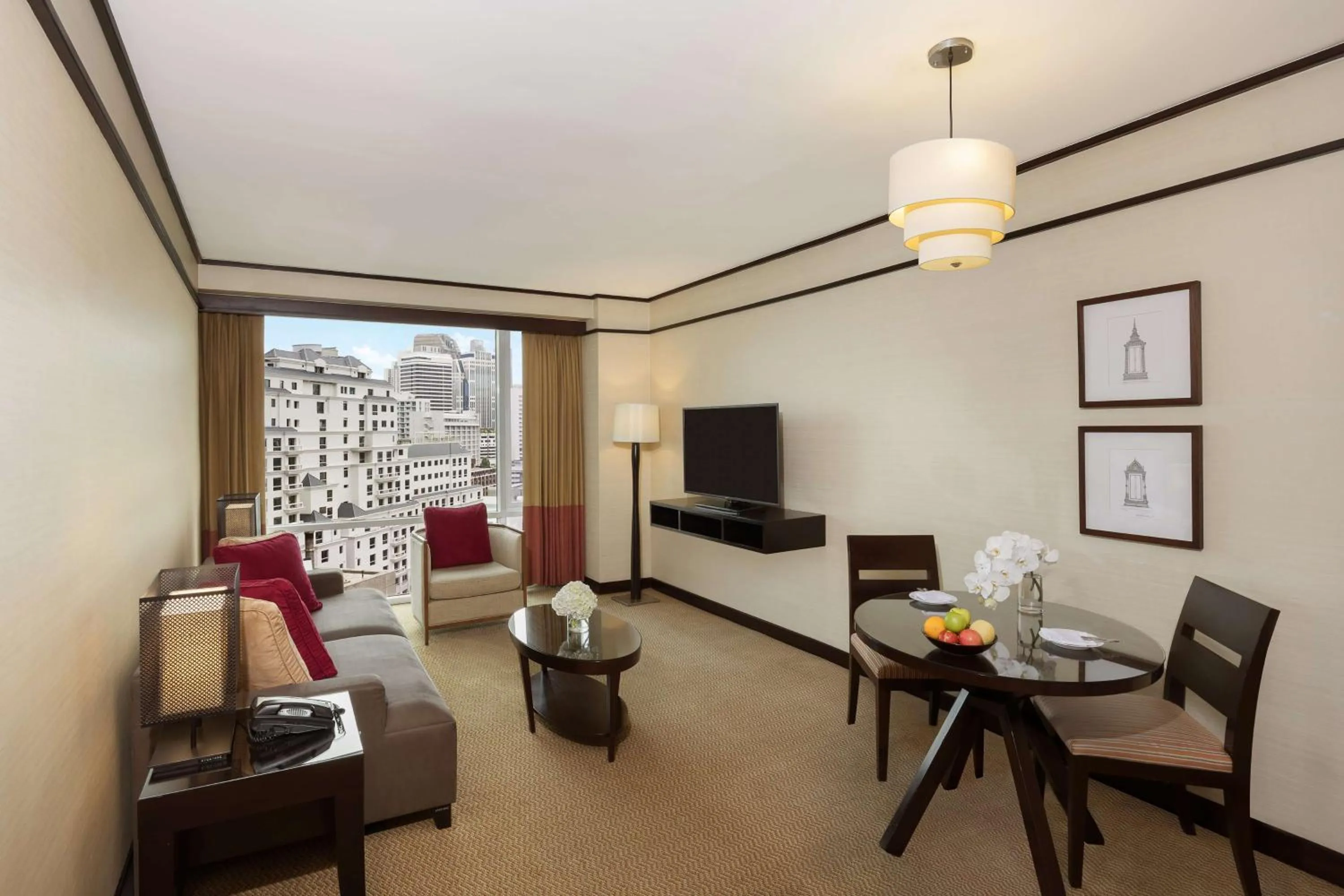 Living room in Conrad Bangkok Residences