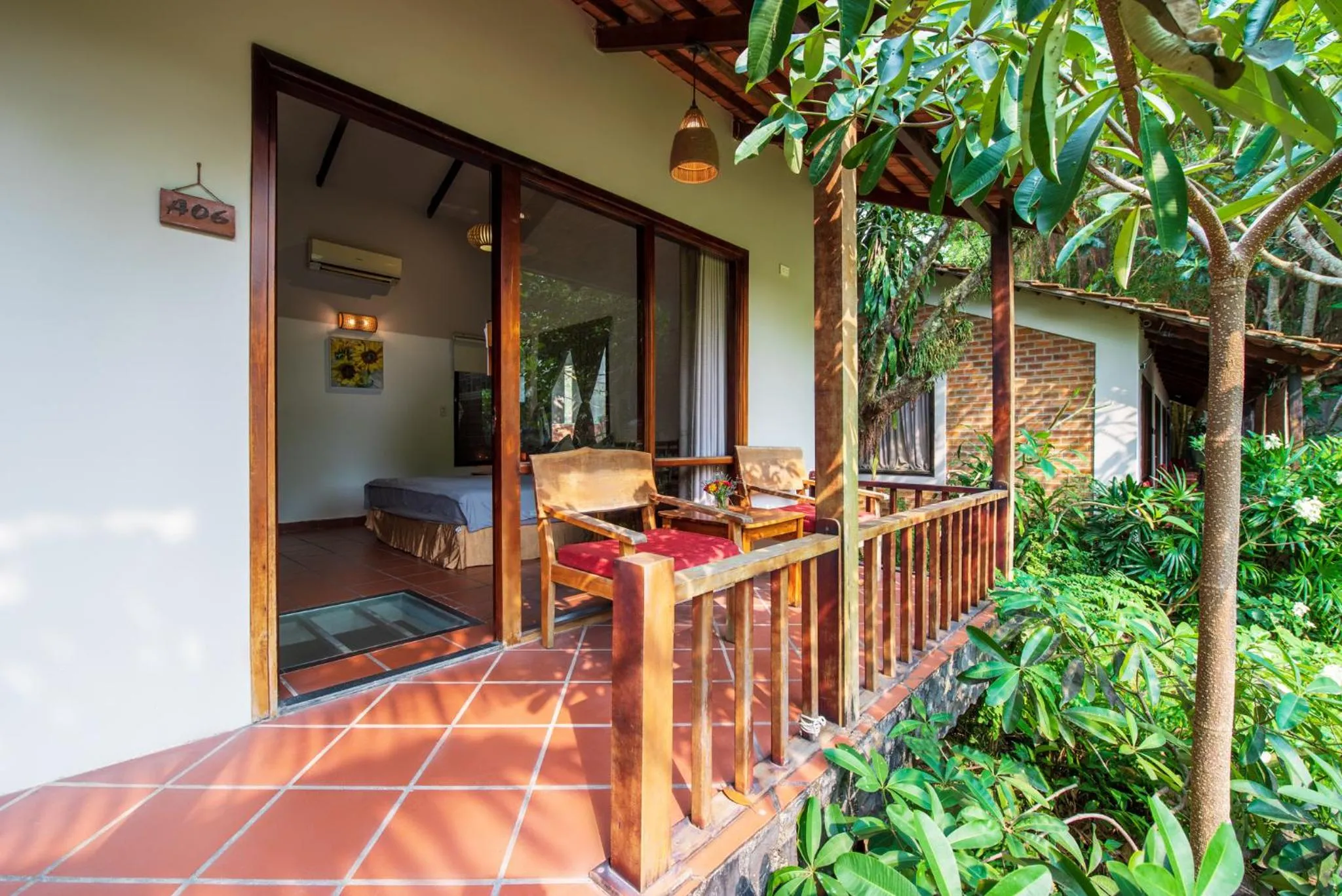 Balcony/Terrace in An Nhien Retreat Phu Quoc with Yoga Daily & Beach access