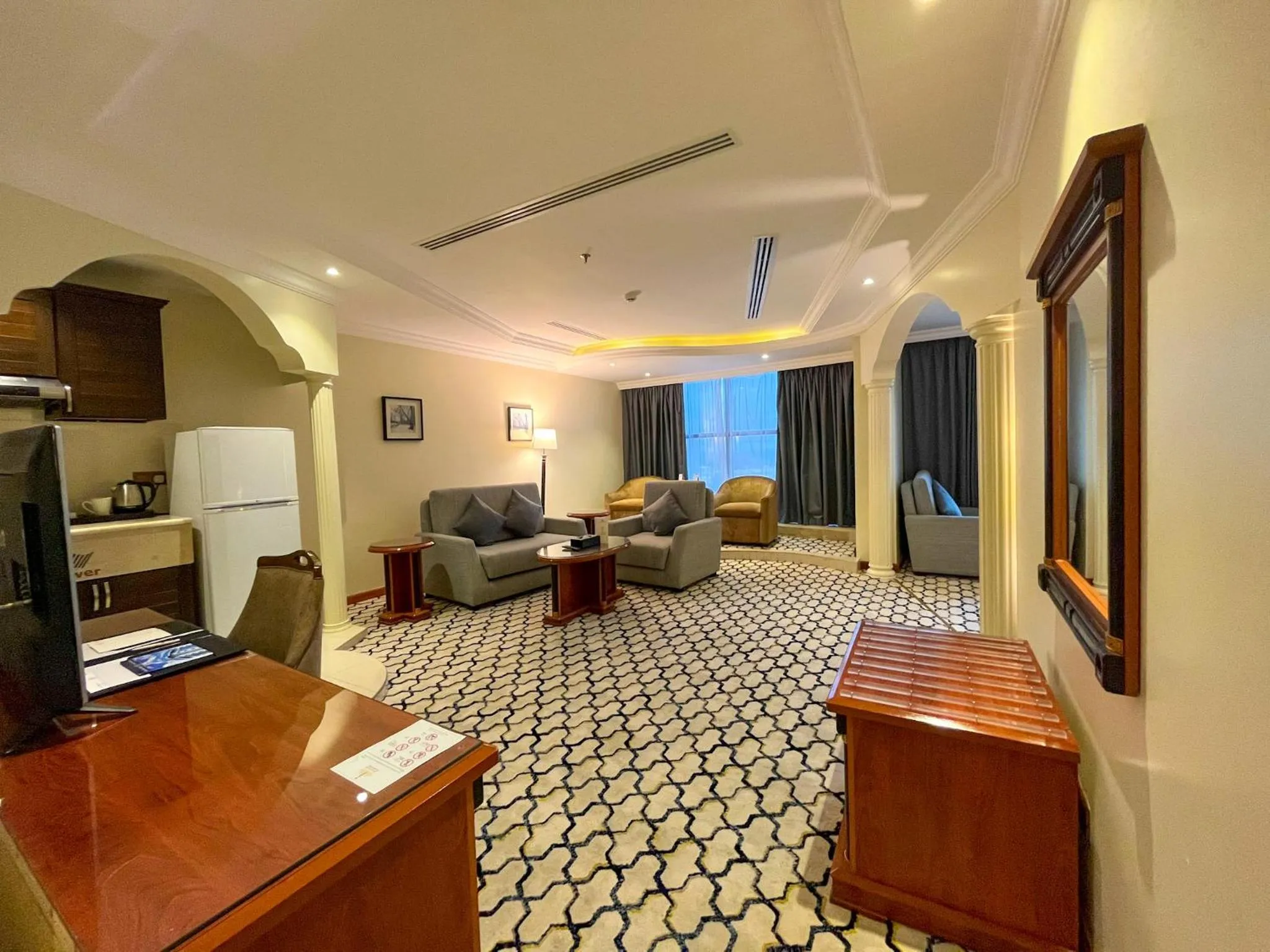 Seating area in Crown Tower Hotel