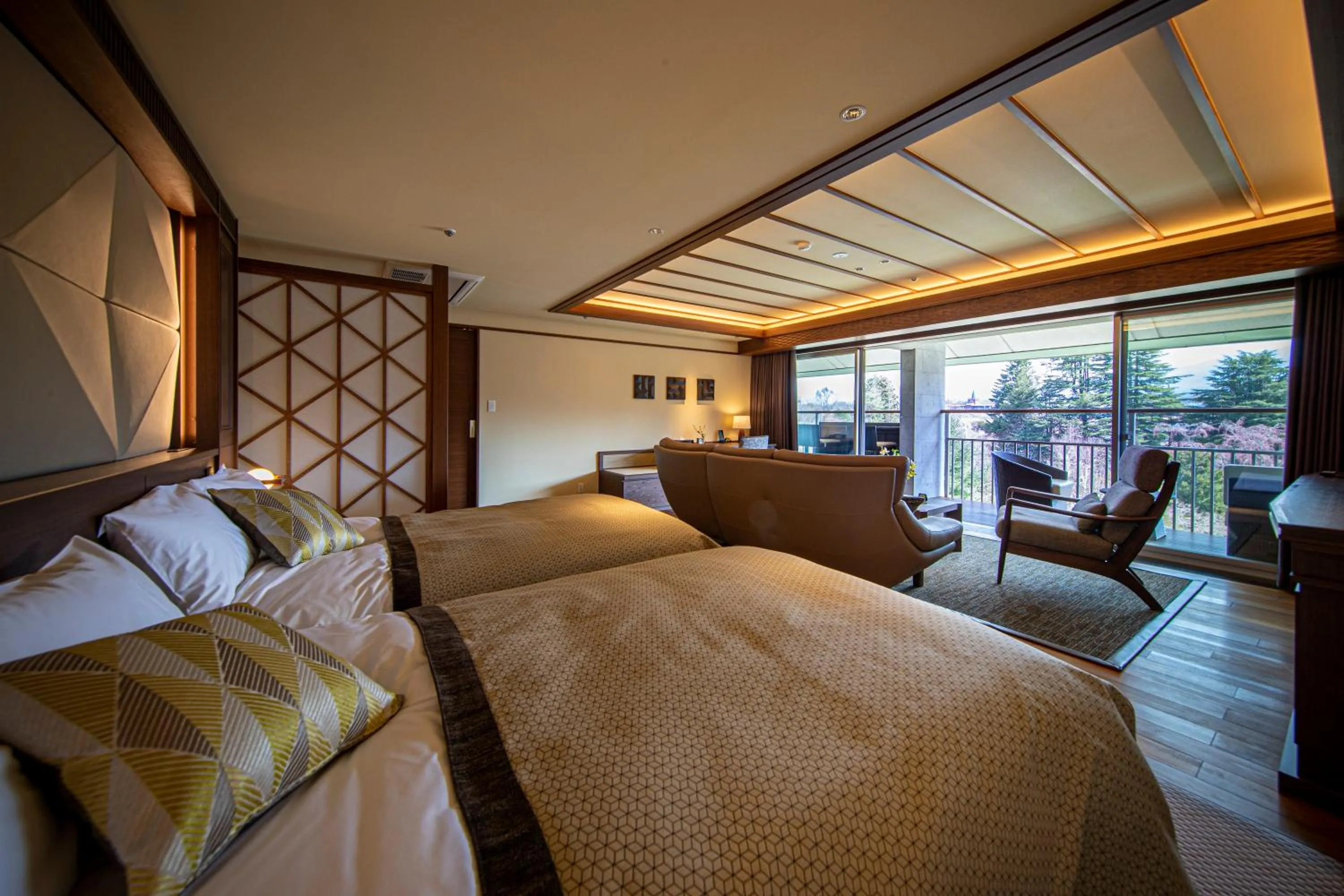 Bed in Fuji View Hotel