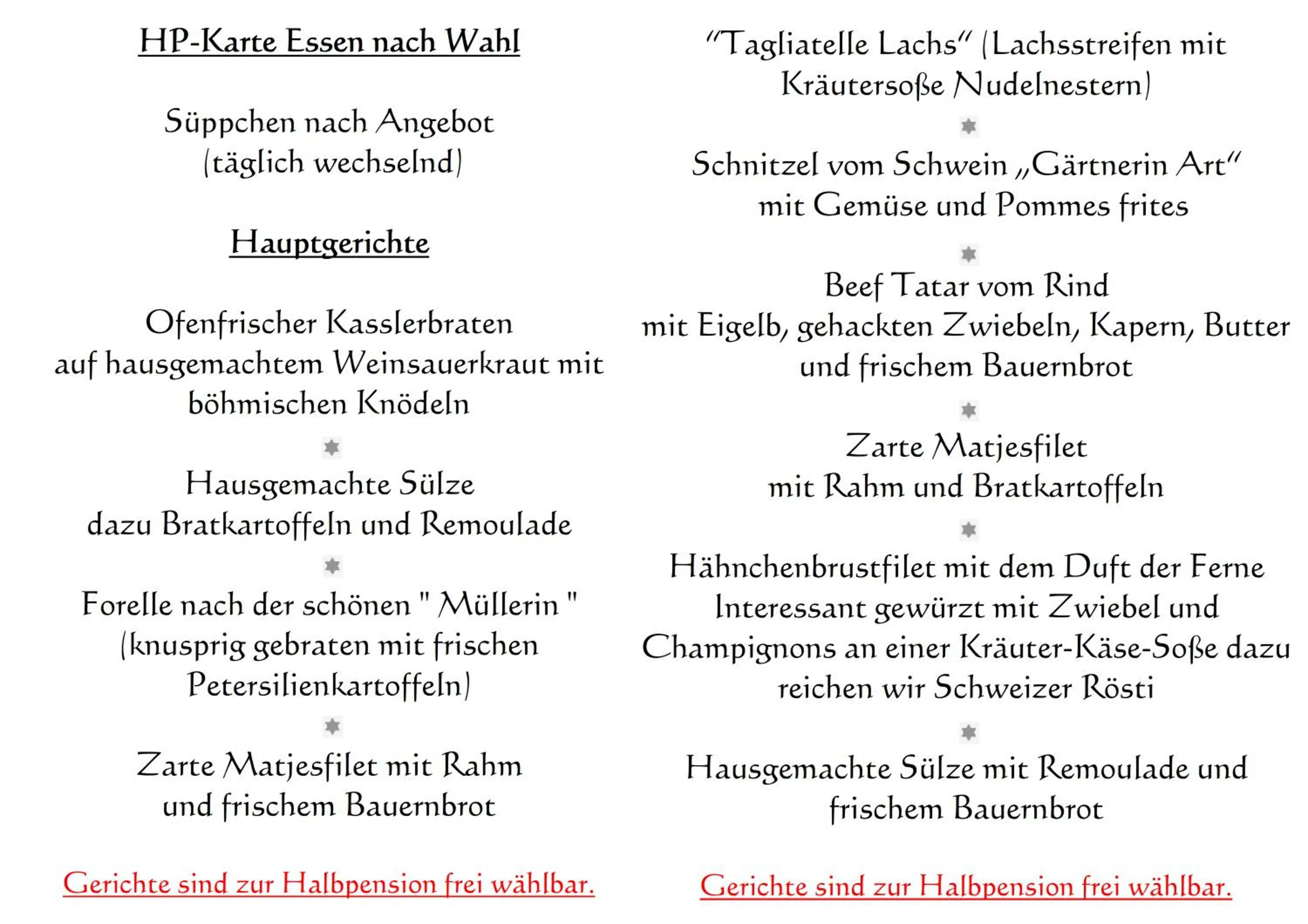 Restaurant/places to eat in Pension Klette