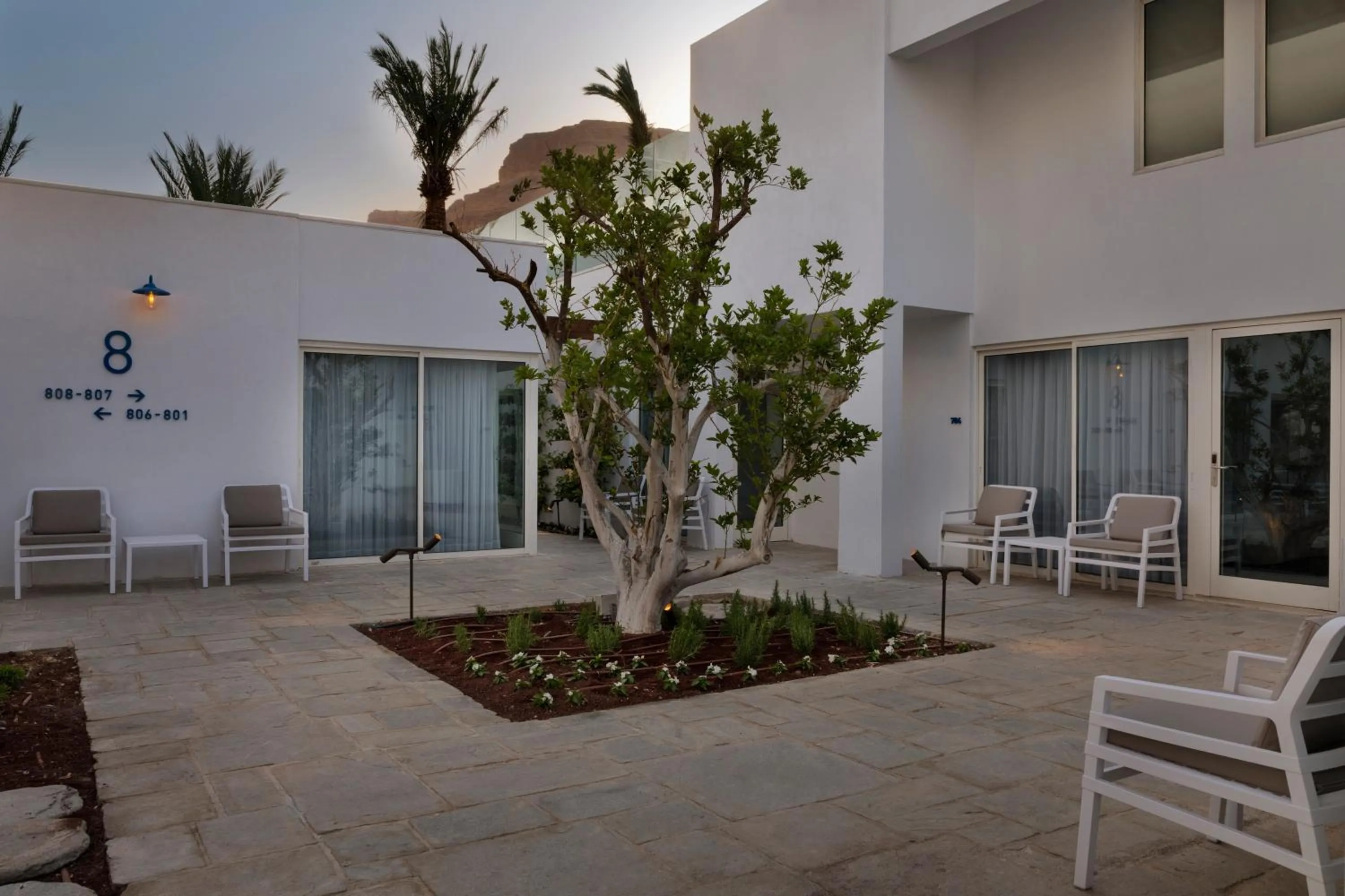 Patio in Herbert Samuel Milos Dead Sea