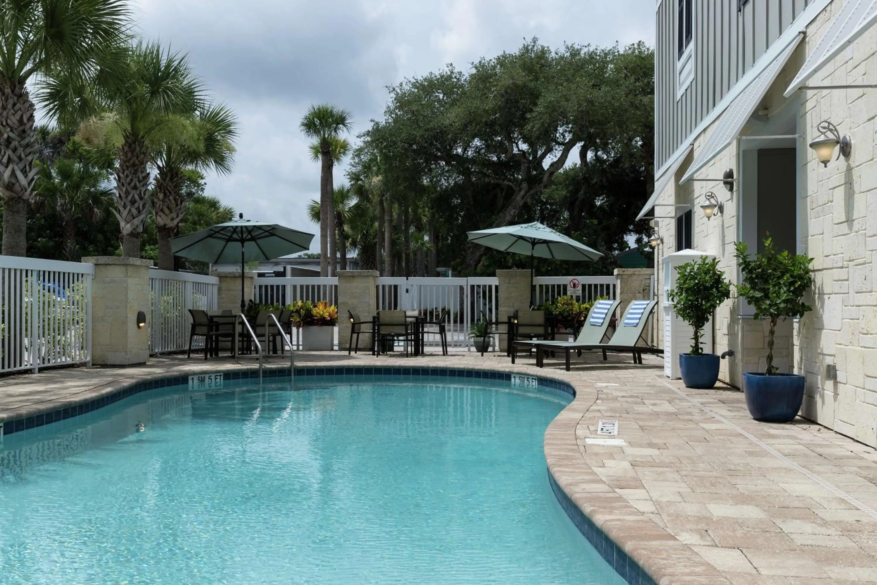 Pool view in Hampton Inn New Smyrna Beach