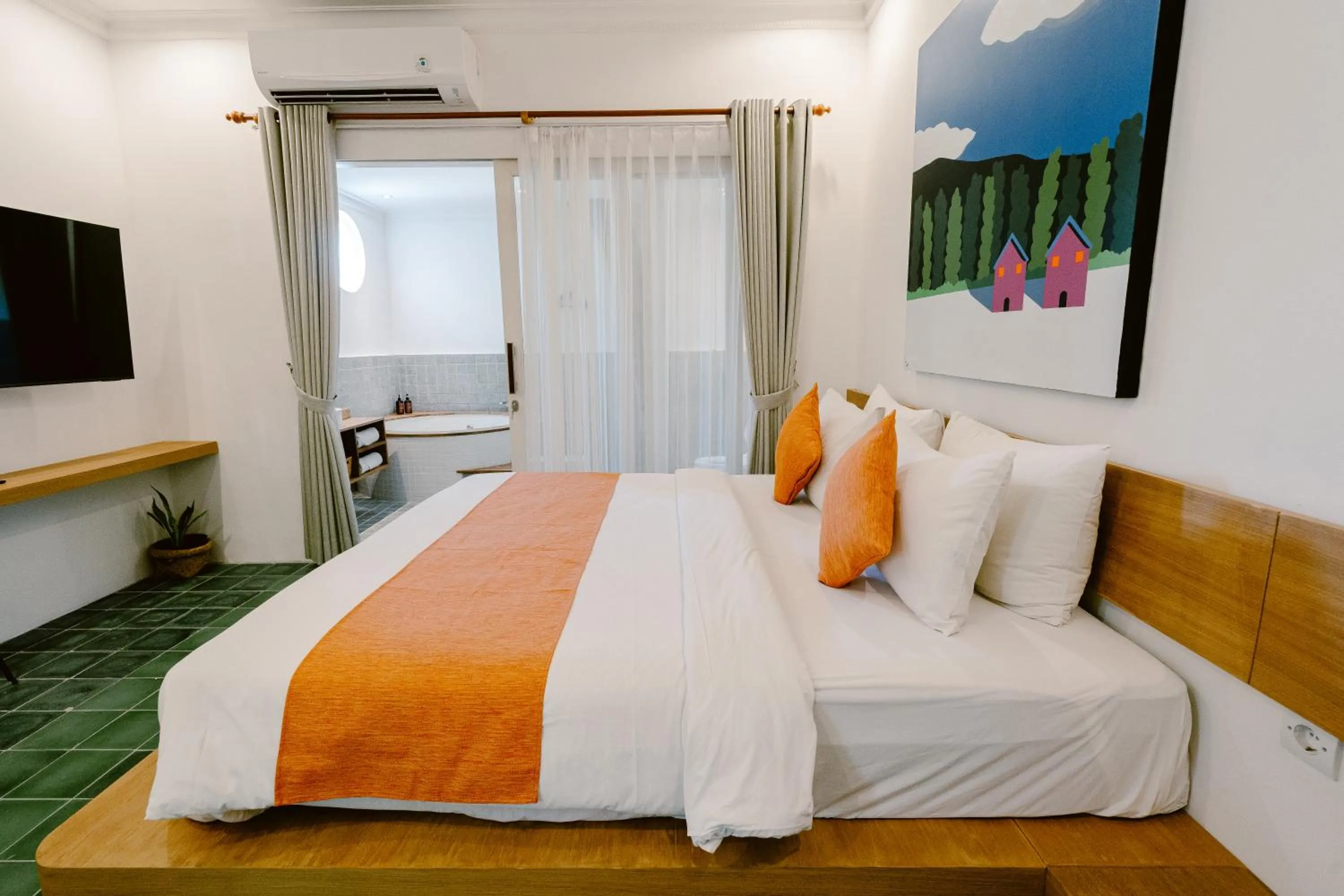 Bed in Brown Feather Batu Belig