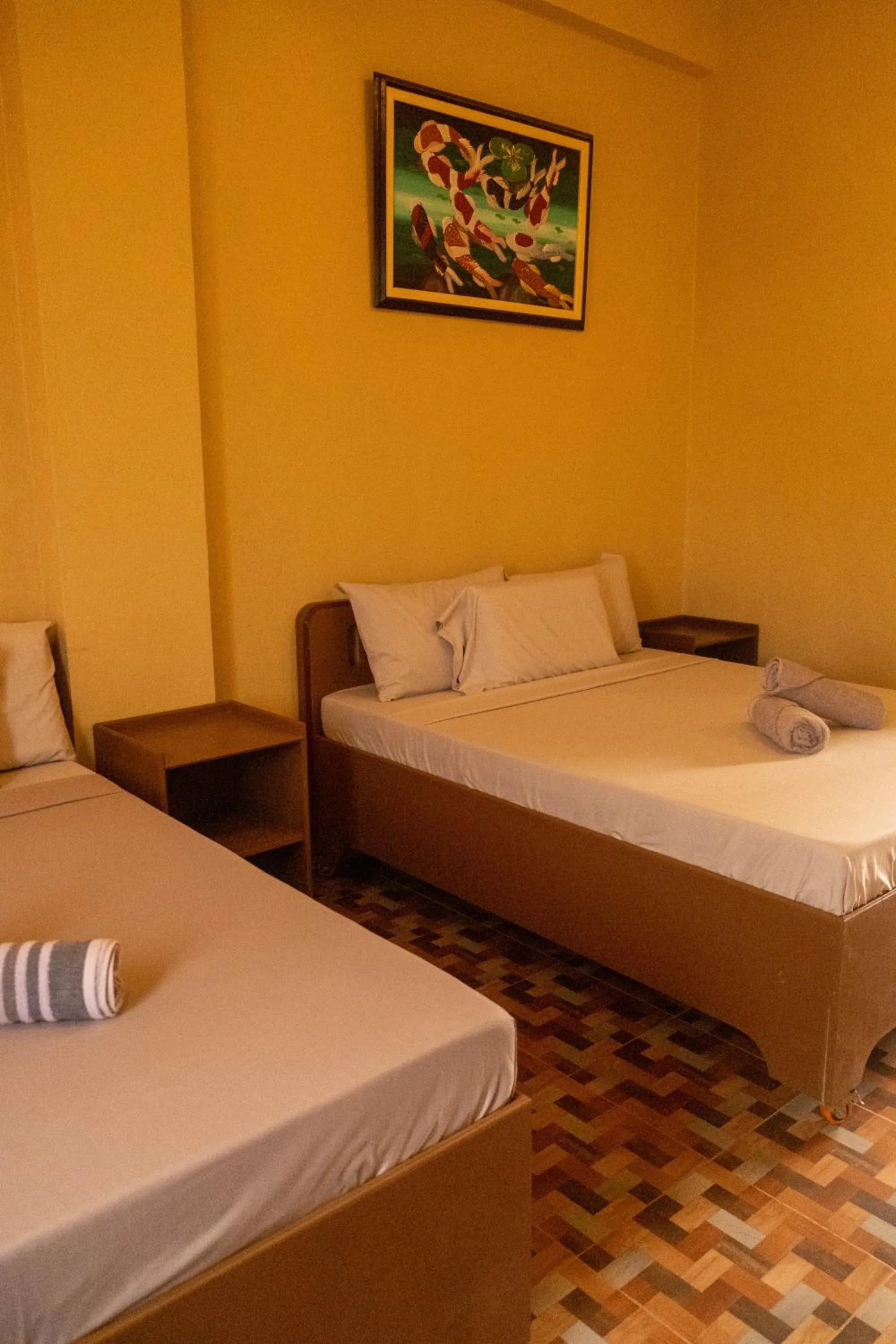 Bed in Oceanfront Beach Resort