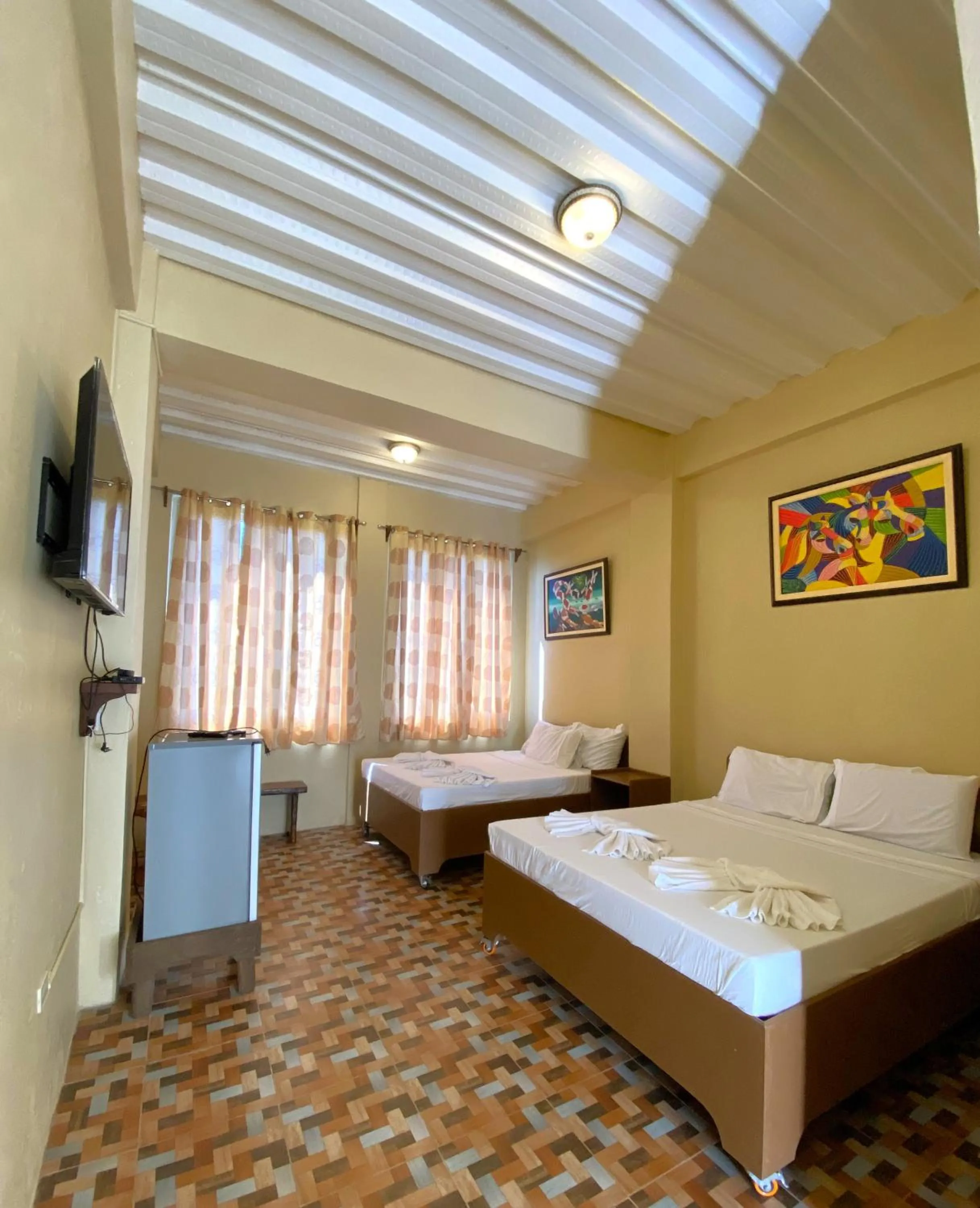 Bed in Oceanfront Beach Resort