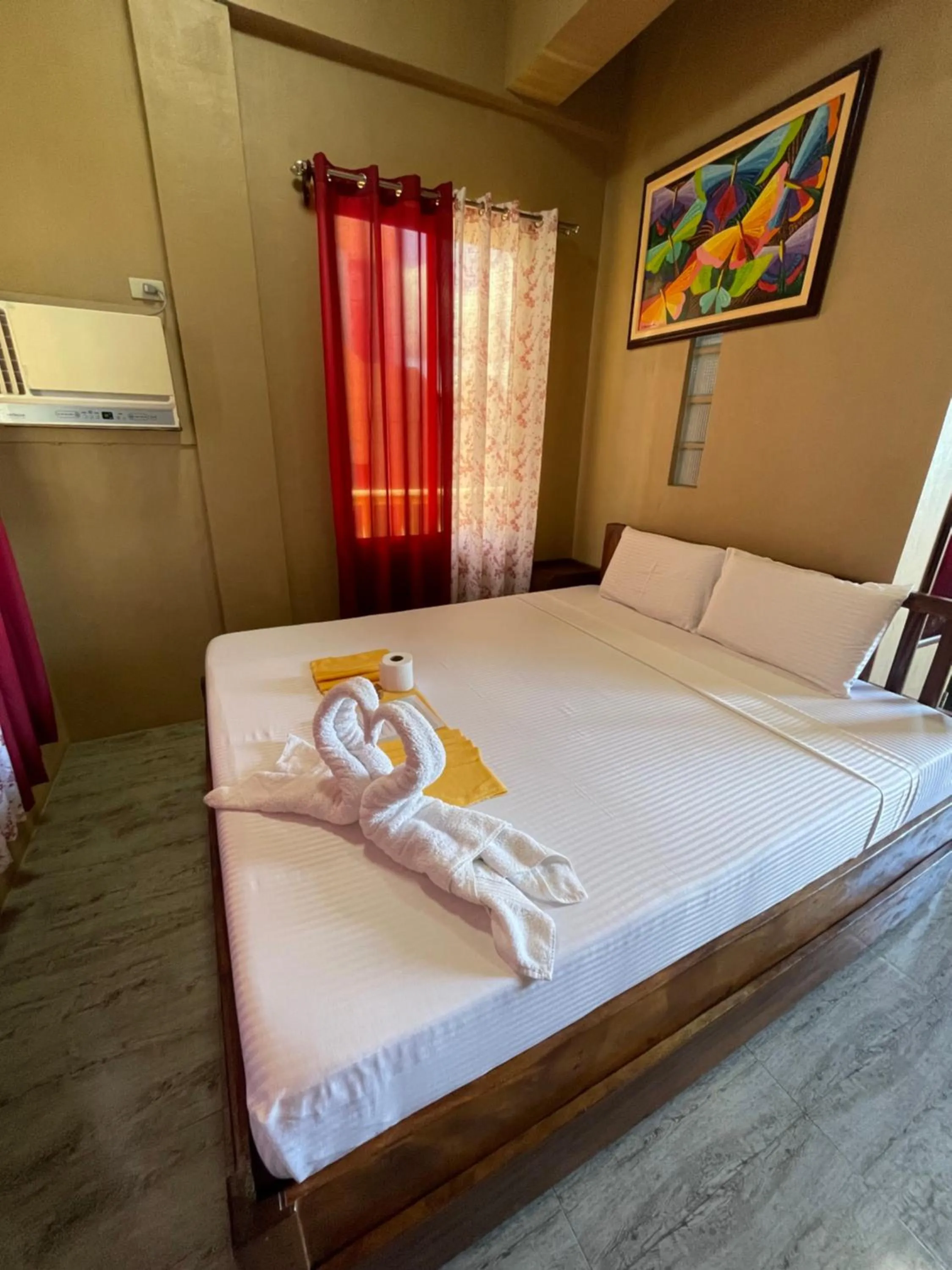 Bed in Oceanfront Beach Resort