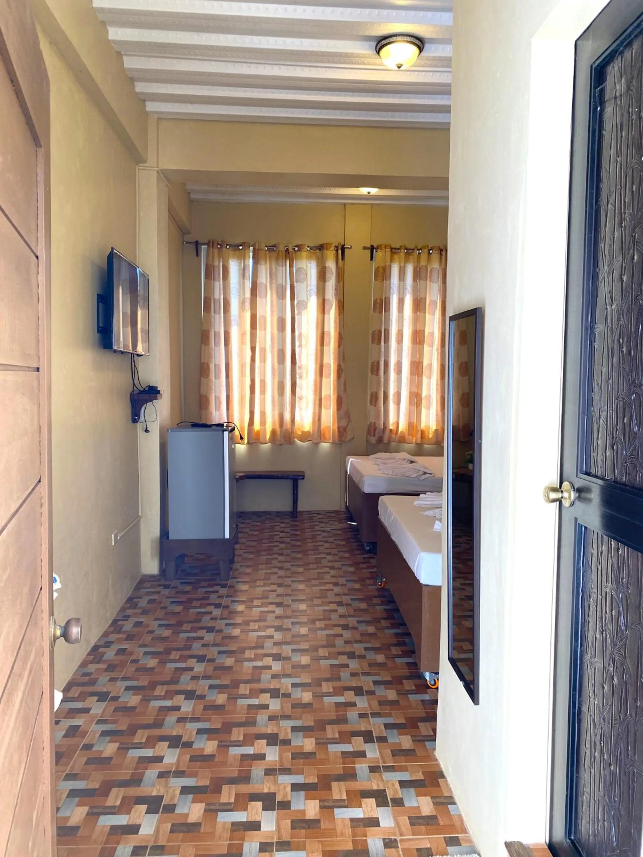 Bed in Oceanfront Beach Resort