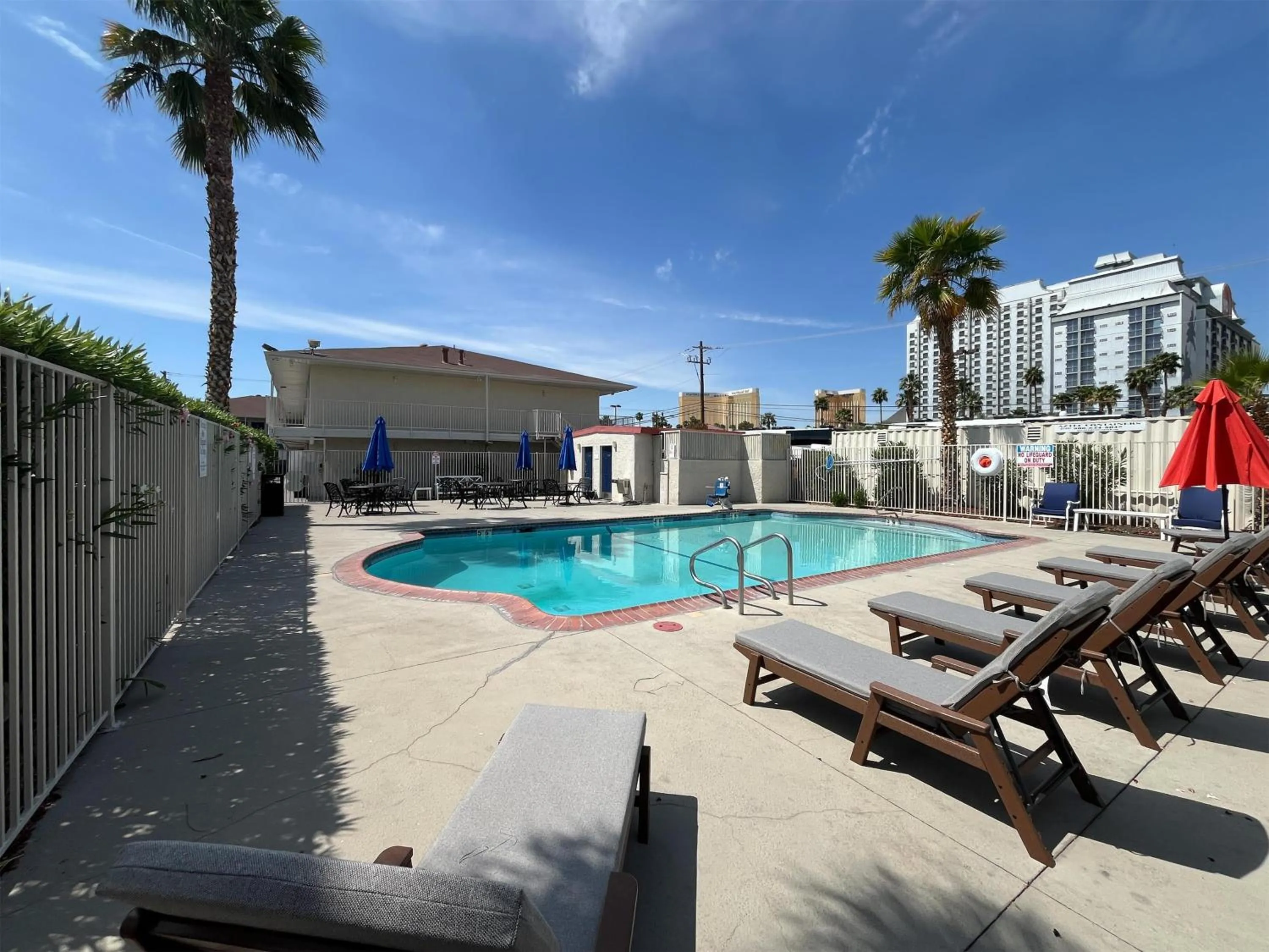 Pool view in Motel 6 Las Vegas, NV - Strip