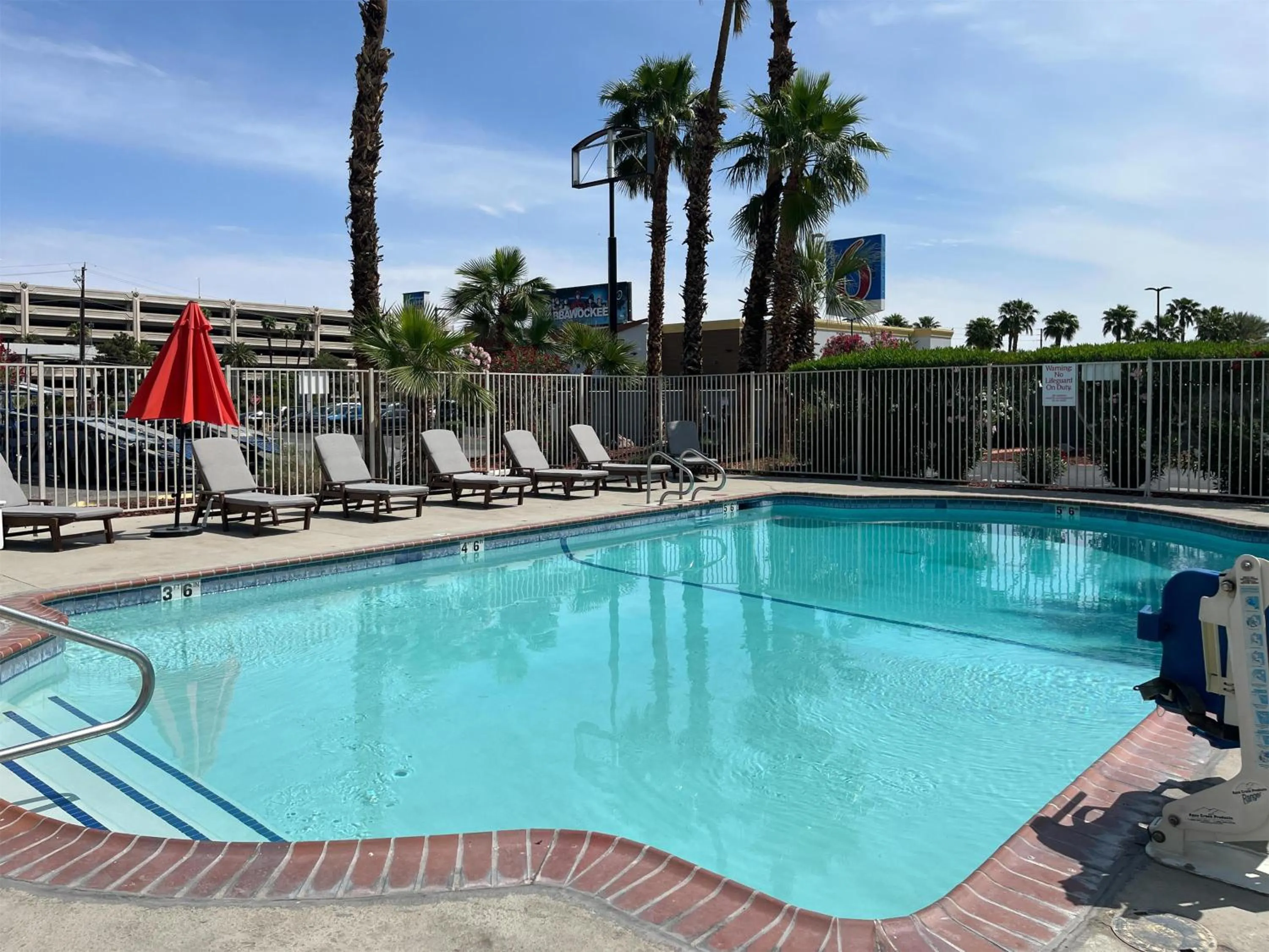 Pool view in Motel 6 Las Vegas, NV - Strip