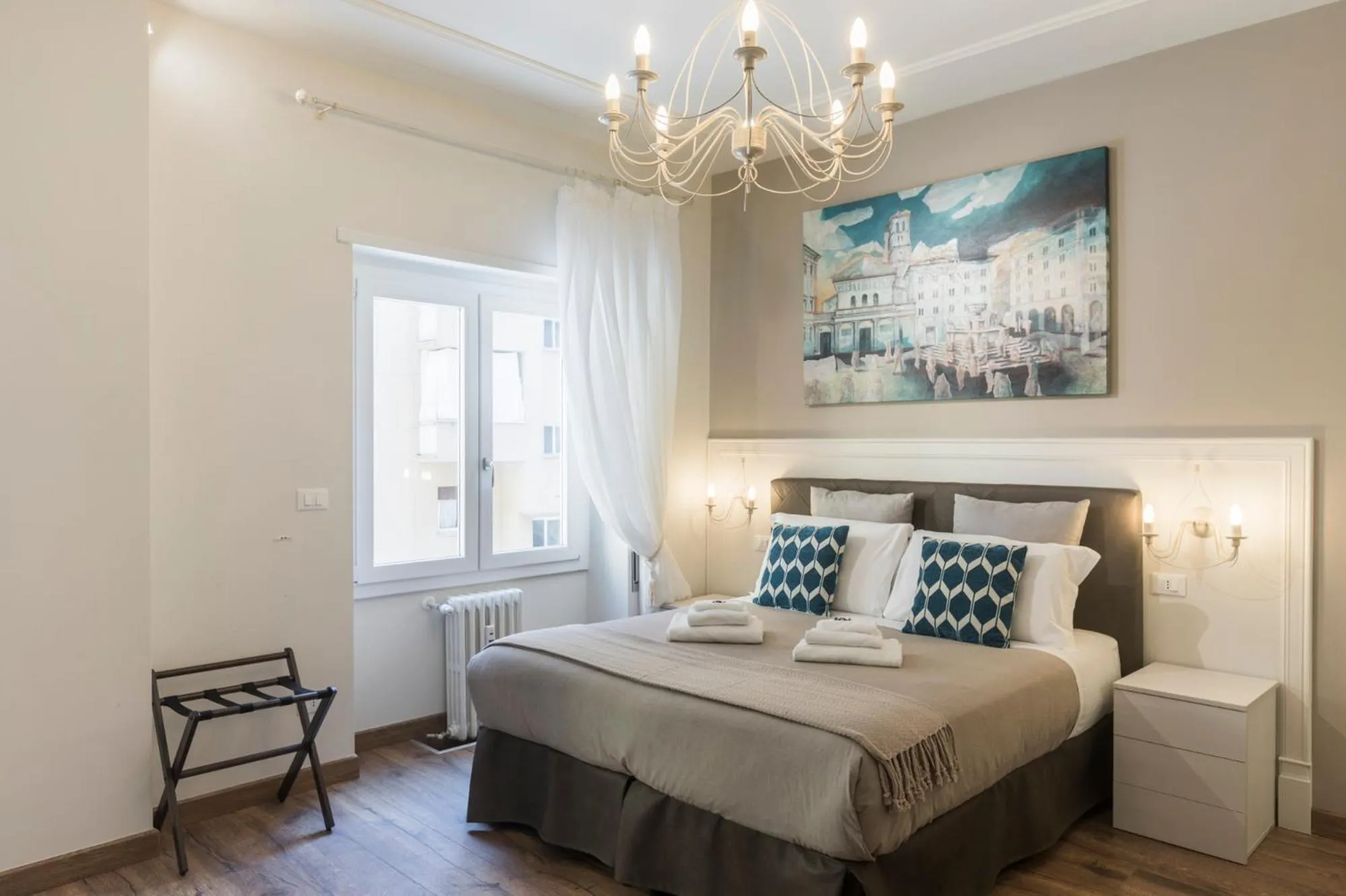 Bed in Trastevere Gallery Suites