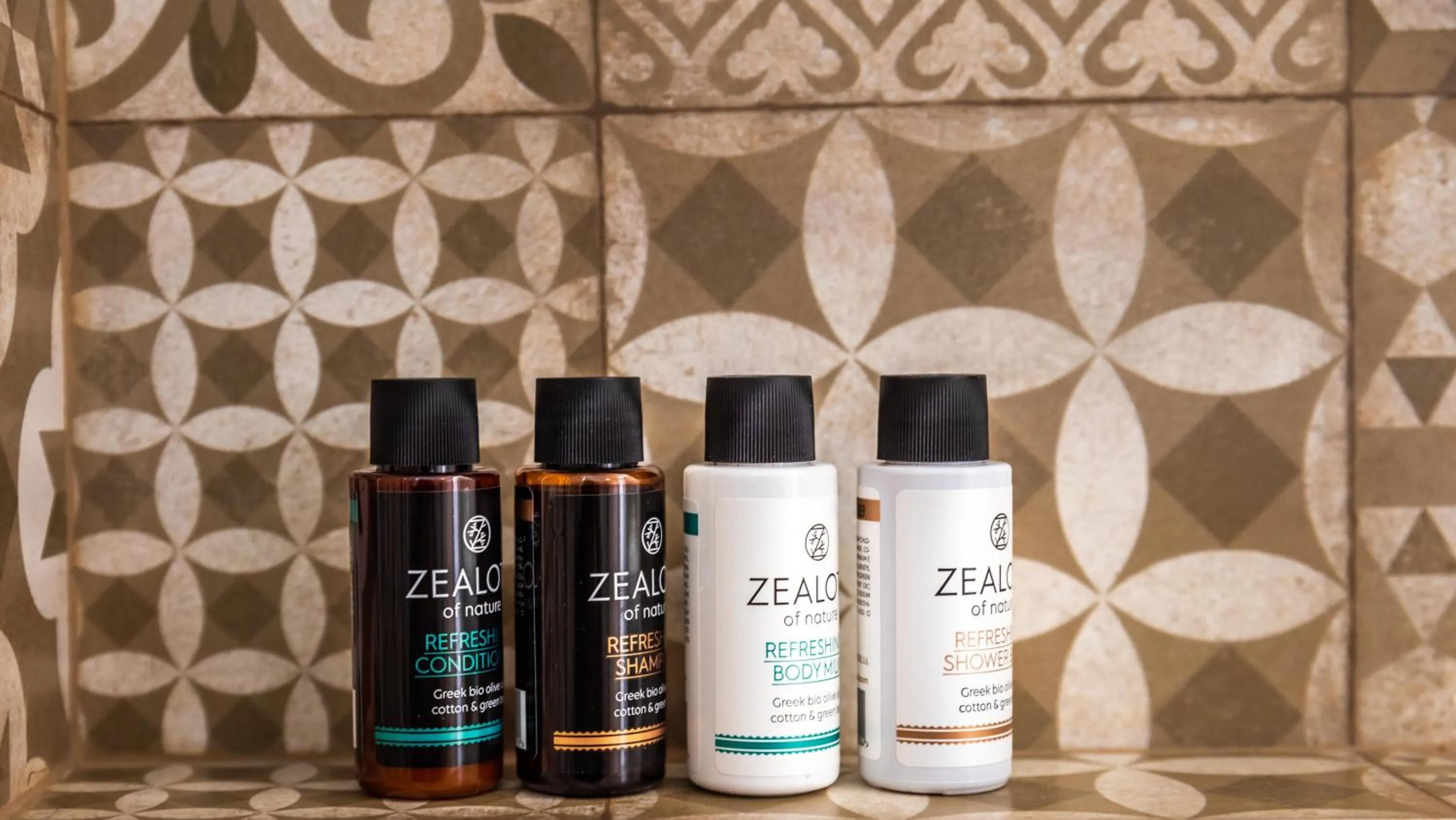 Bathroom in White Rock Milos Suites