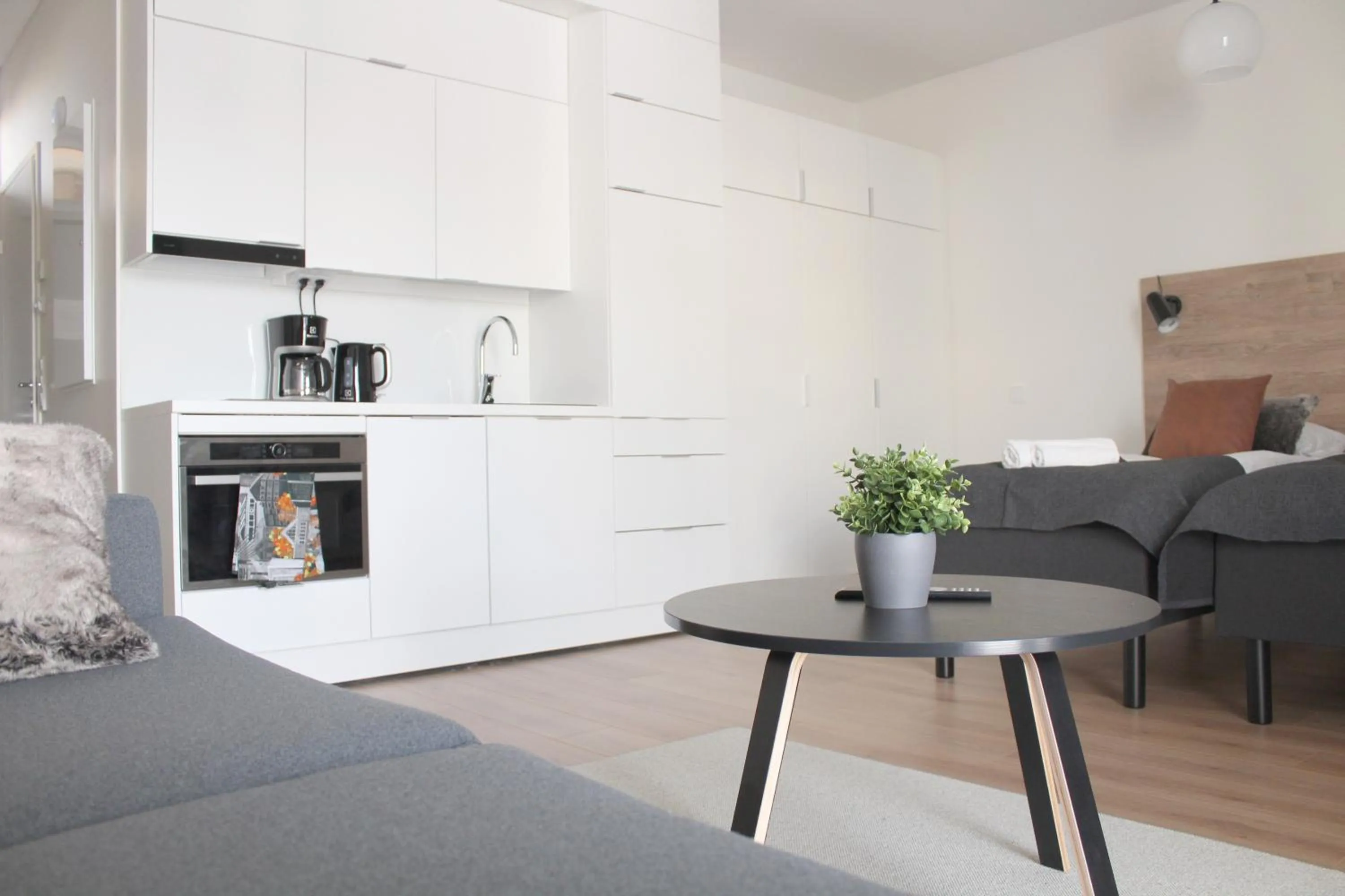 Kitchen or kitchenette in Forenom Serviced Apartments Rovaniemi Valtakatu