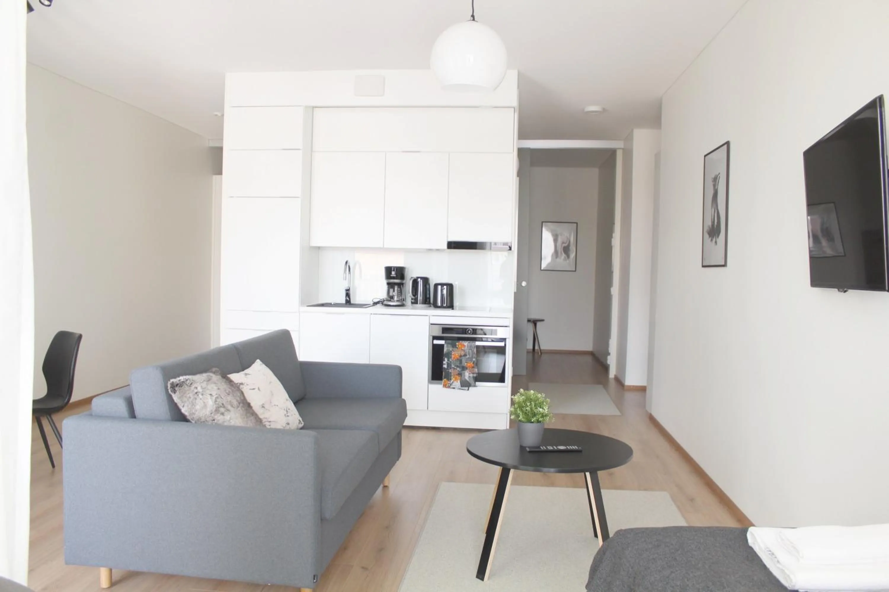 Kitchen or kitchenette in Forenom Serviced Apartments Rovaniemi Valtakatu