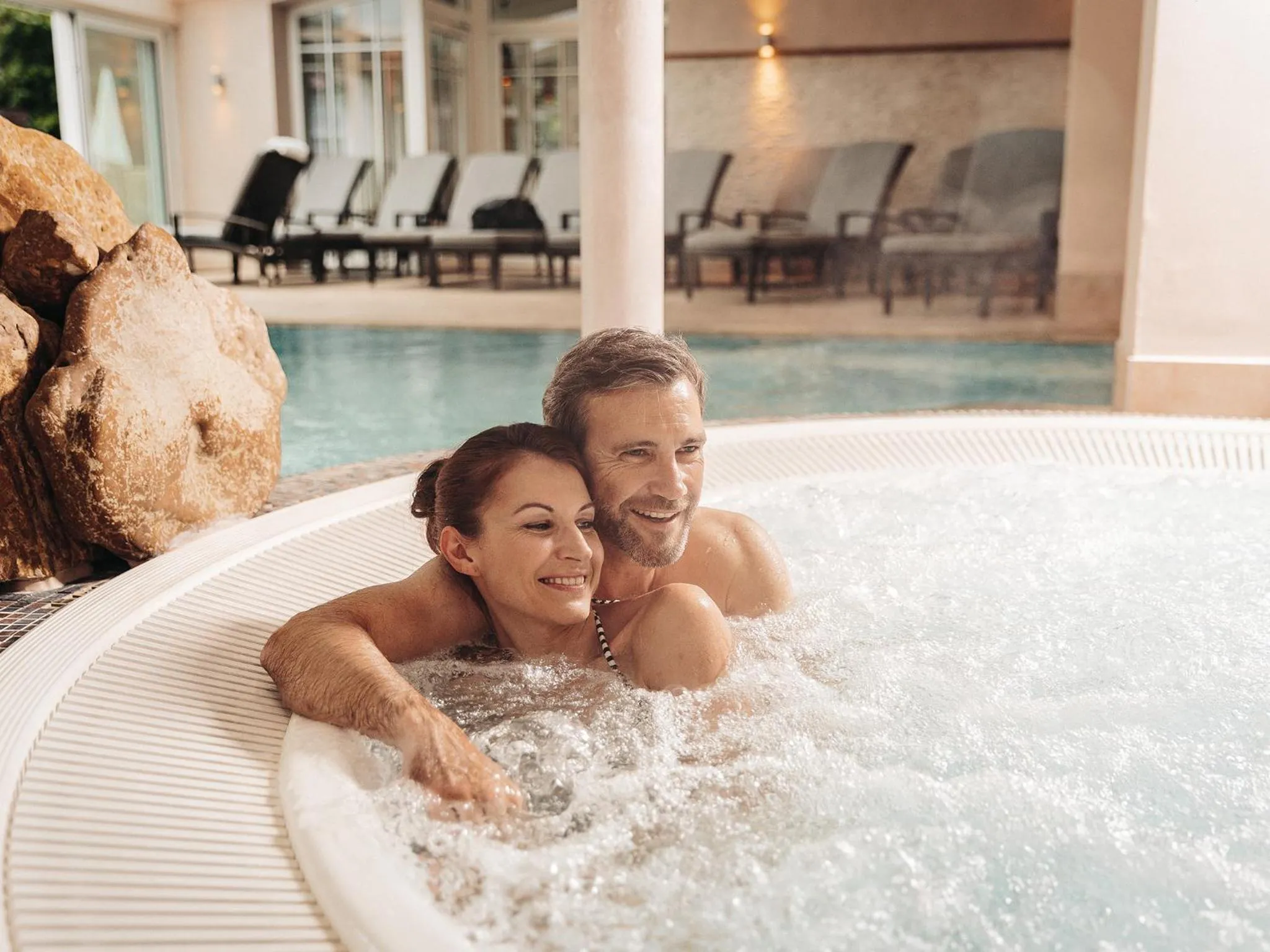 Hot Spring Bath in Wellness & Thermal Retreat Das Mühlbach