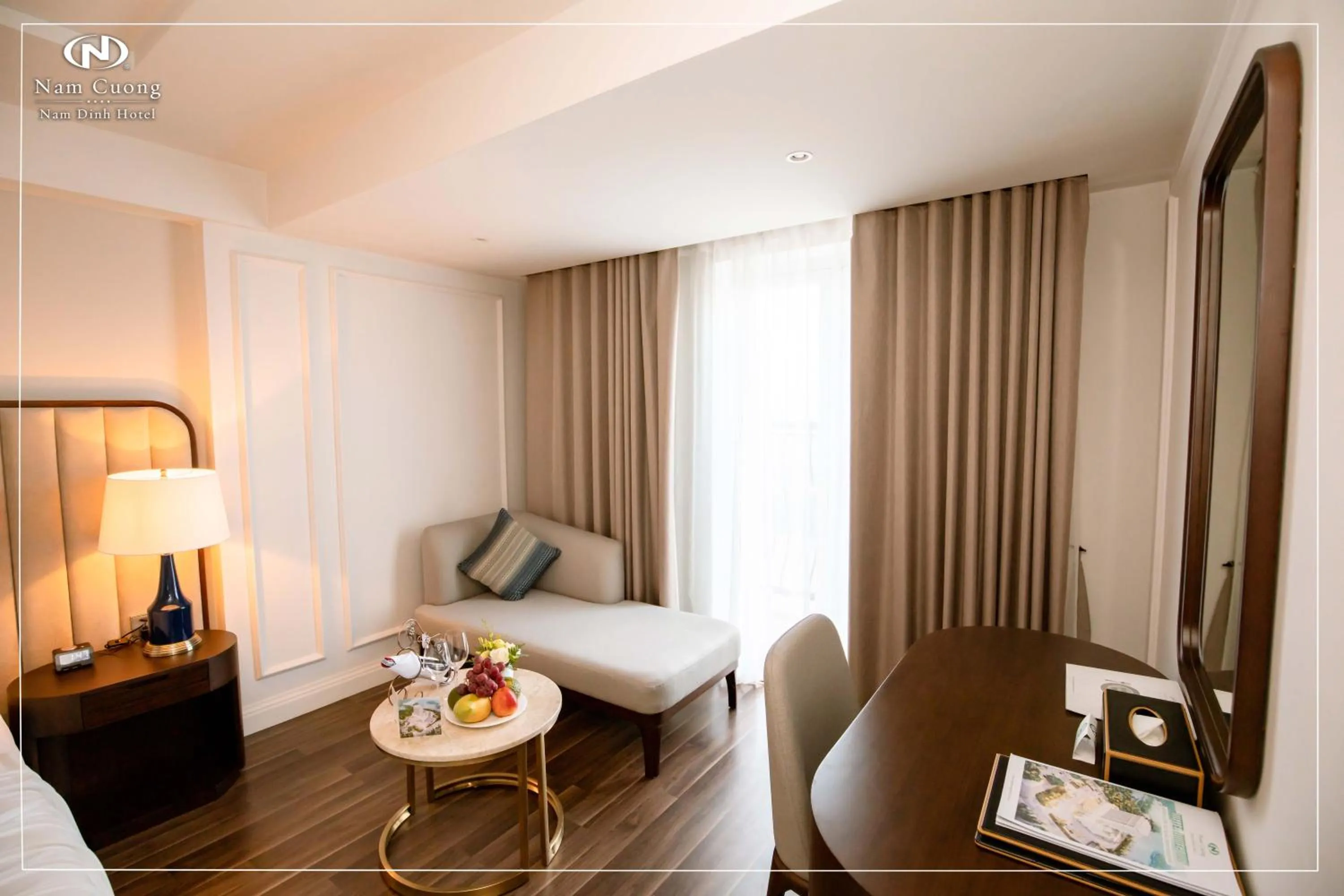 Bed in Nam Cuong Nam Dinh Hotel