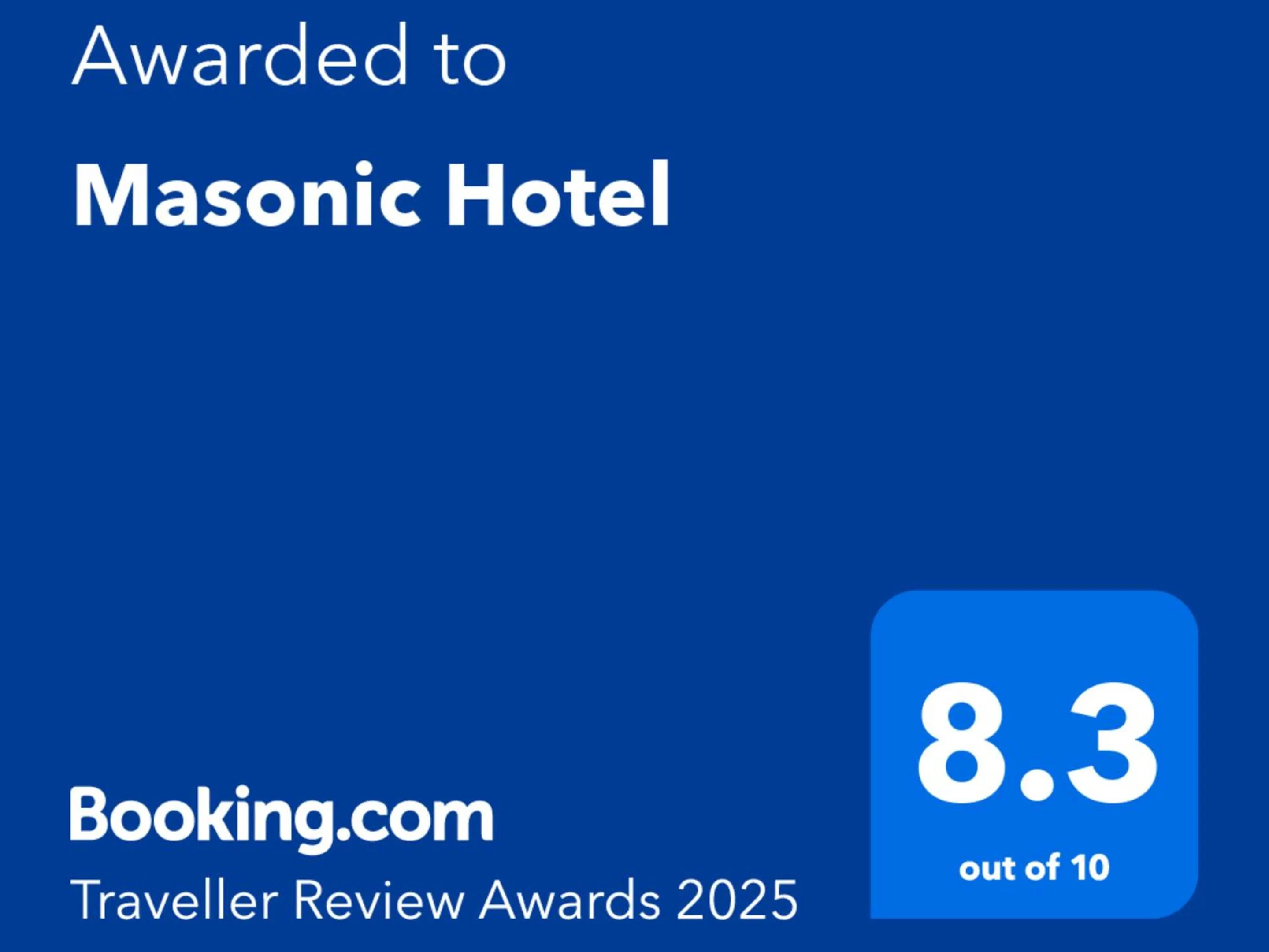 Certificate/Award in Masonic Hotel