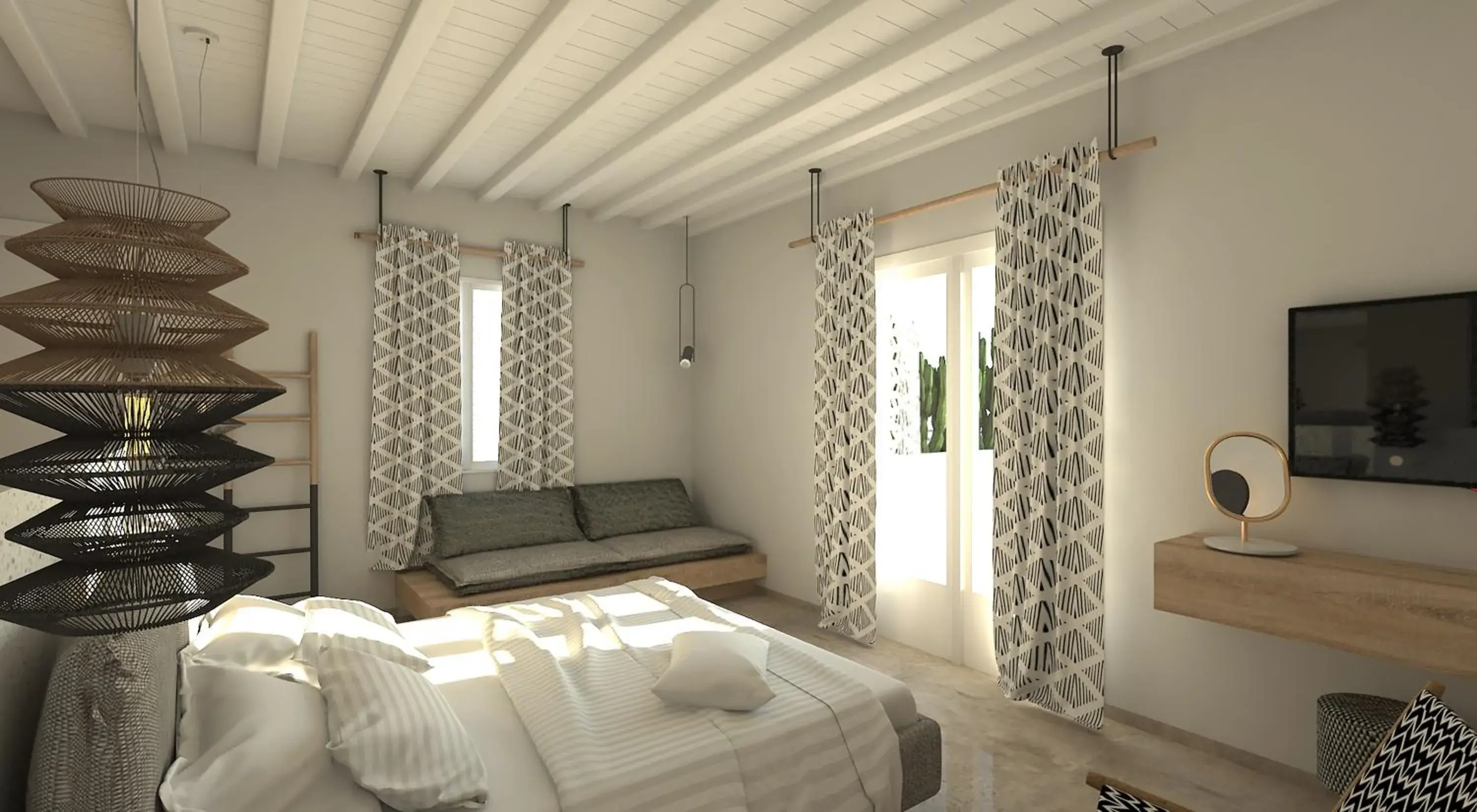 Junior Suite Side Sea View ( 3 guests) in Apiro Mykonos Junior Suite Side Sea View ( 3 guests) in Apiro Mykonos