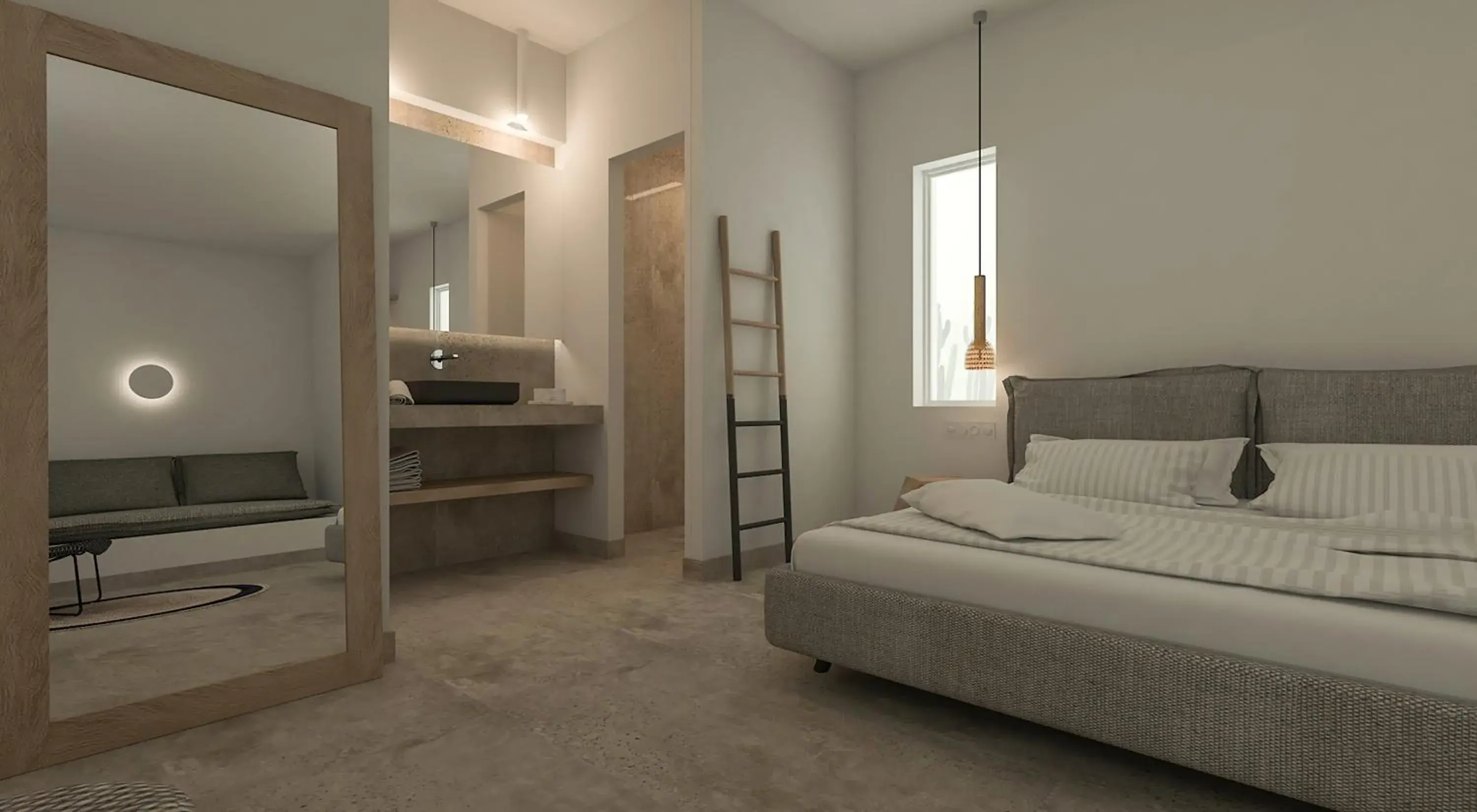 Superior Triple Room with Side Sea View and Outdoor Hot tub in Apiro Mykonos Superior Triple Room with Side Sea View and Outdoor Hot tub in Apiro Mykonos