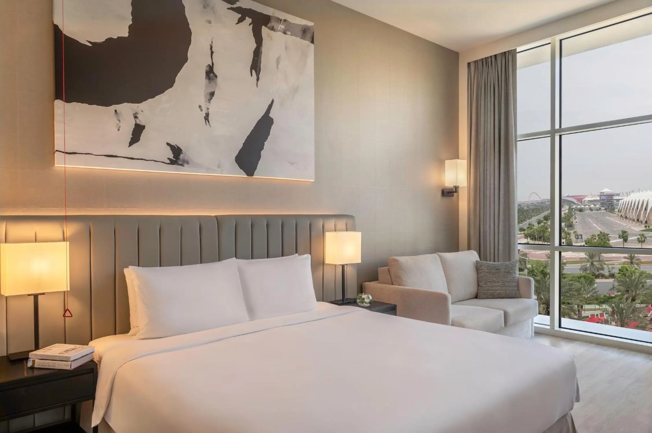 View (from property/room), Bed in Yas Plaza Marina by IHG