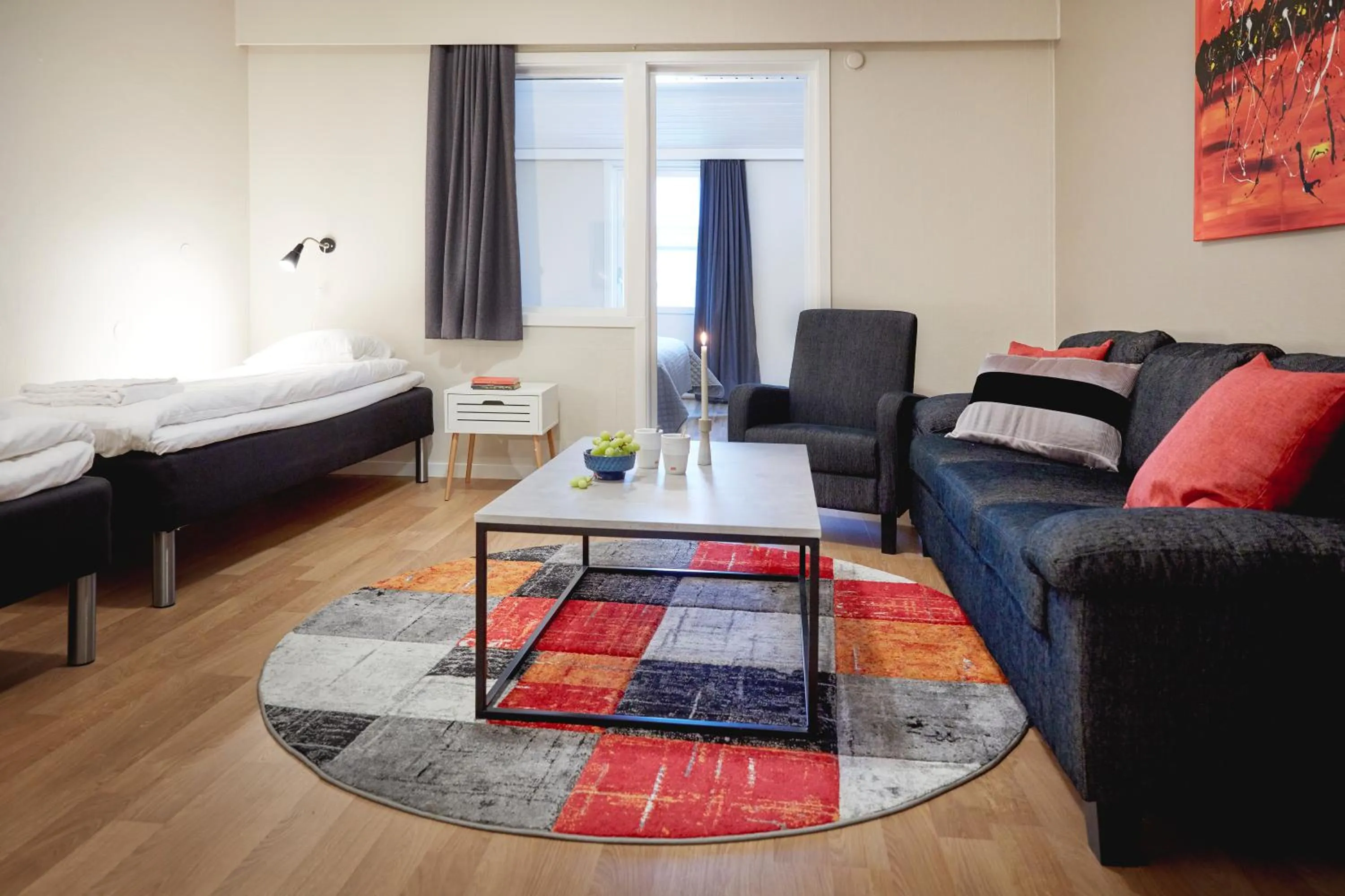 Living room, Bed in Hotell Vesterhavet