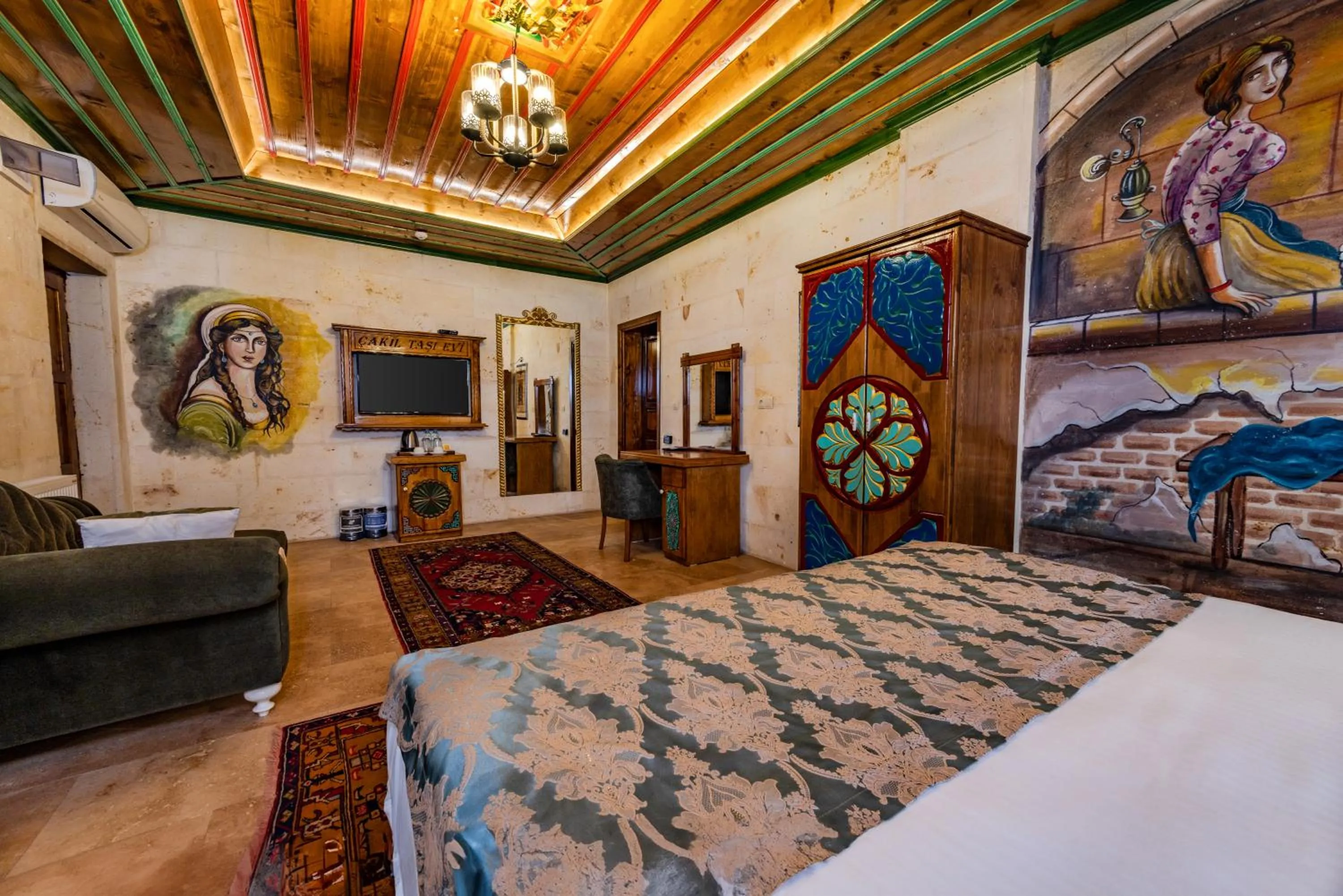 Bed in Çakıltaşı Evi Otel Spa