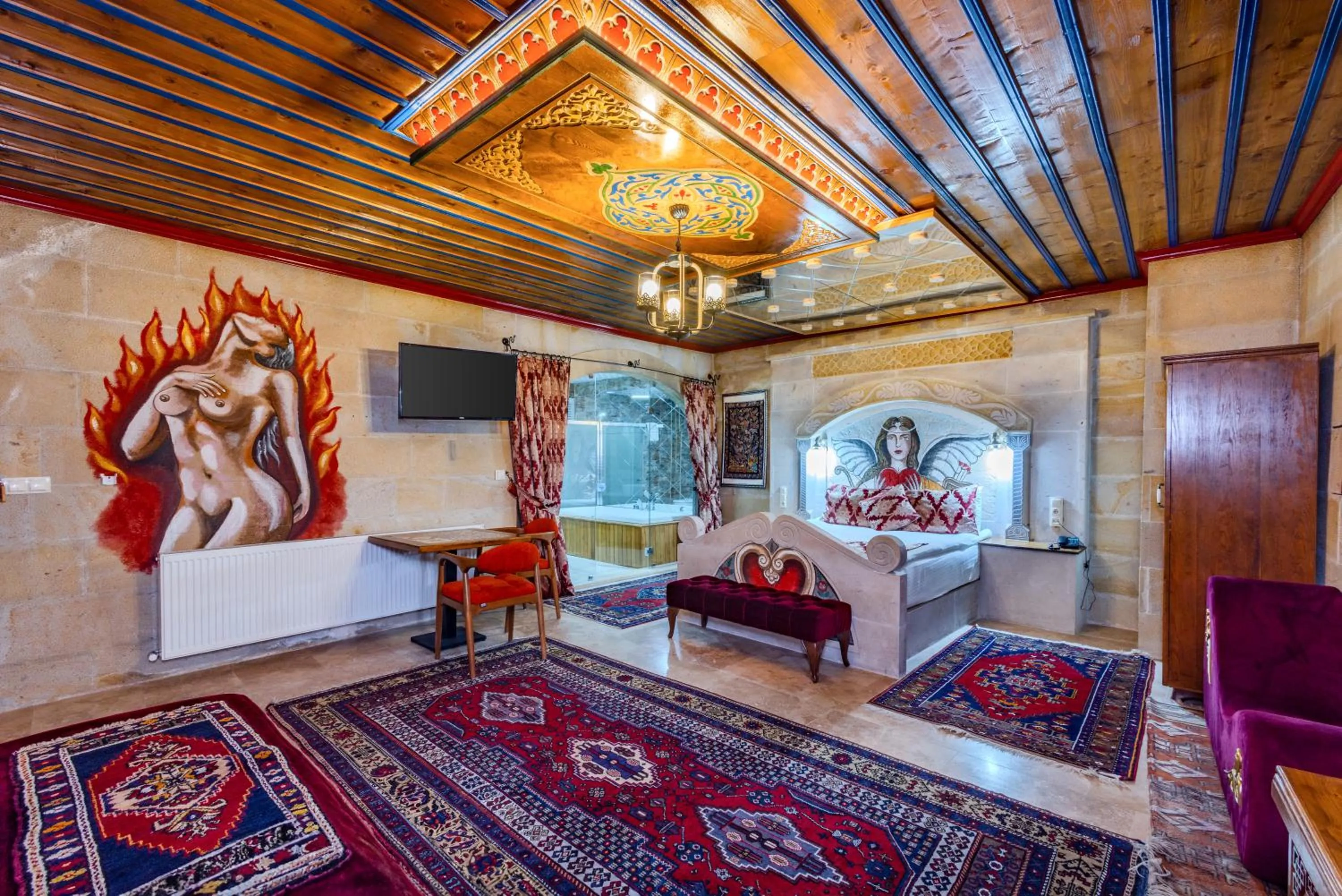 Bed in Çakıltaşı Evi Otel Spa