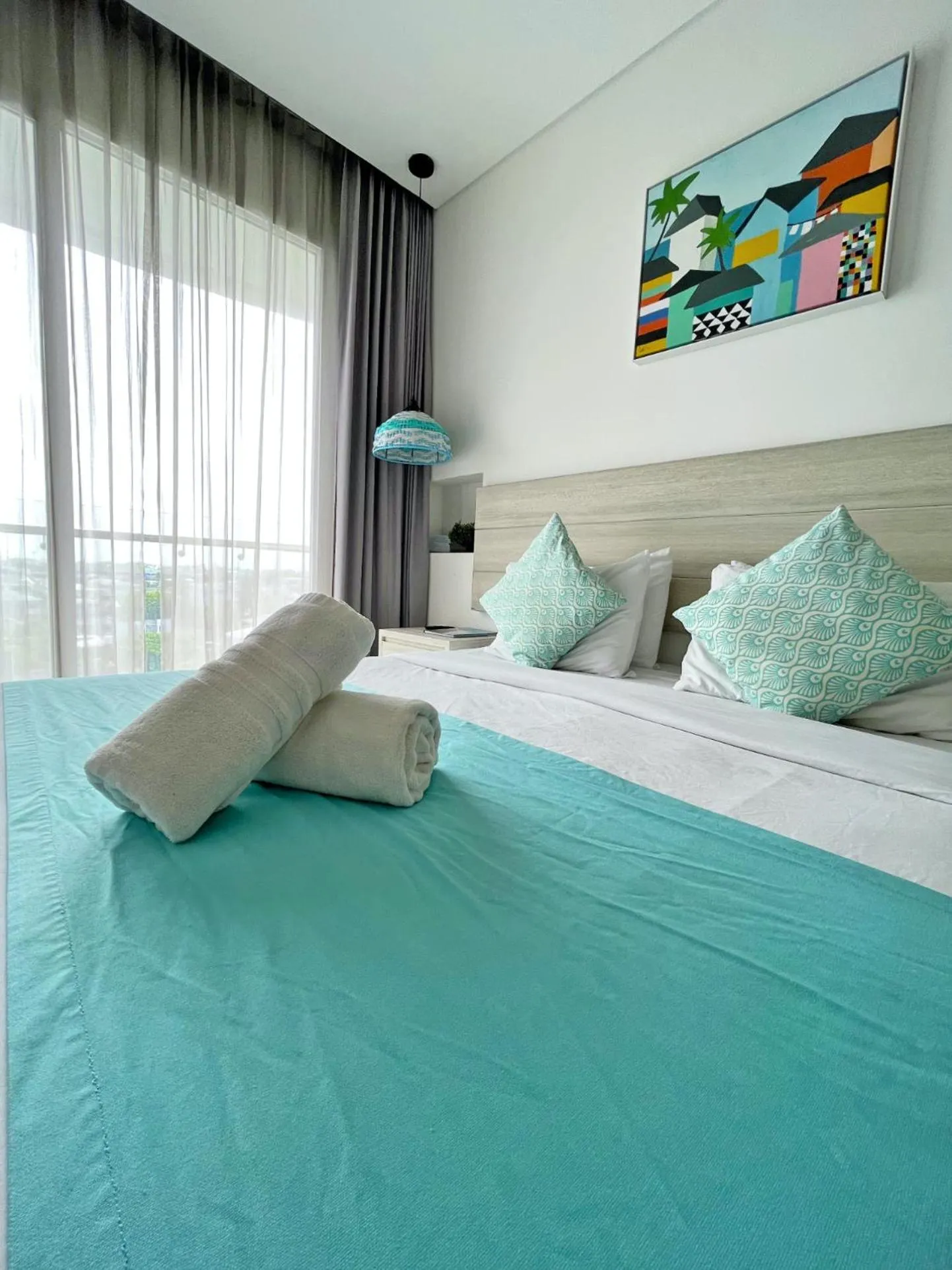 Bed in Azure Lofts & Pool