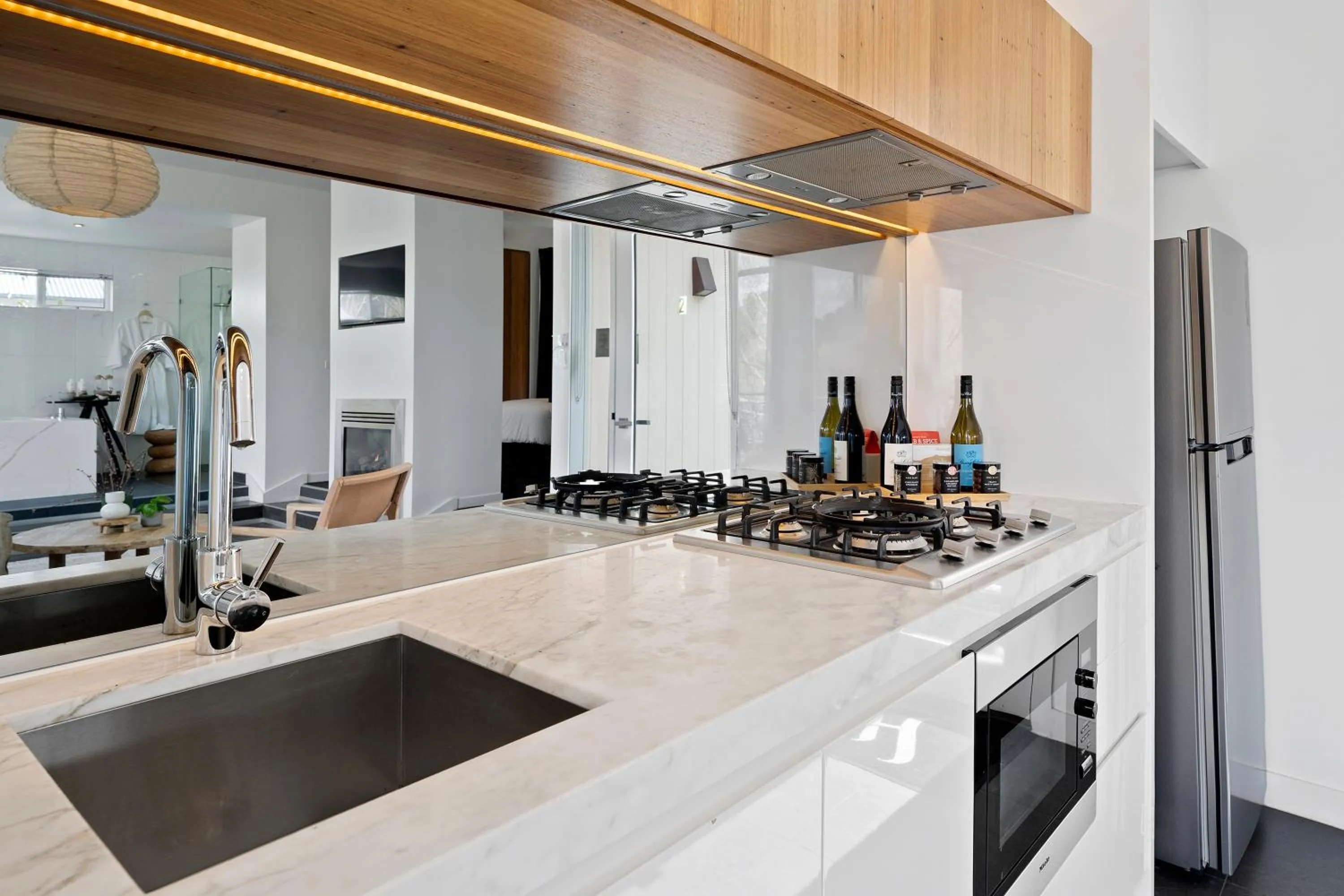 Kitchen or kitchenette in Hepburn Bathhouse & Spa Villas