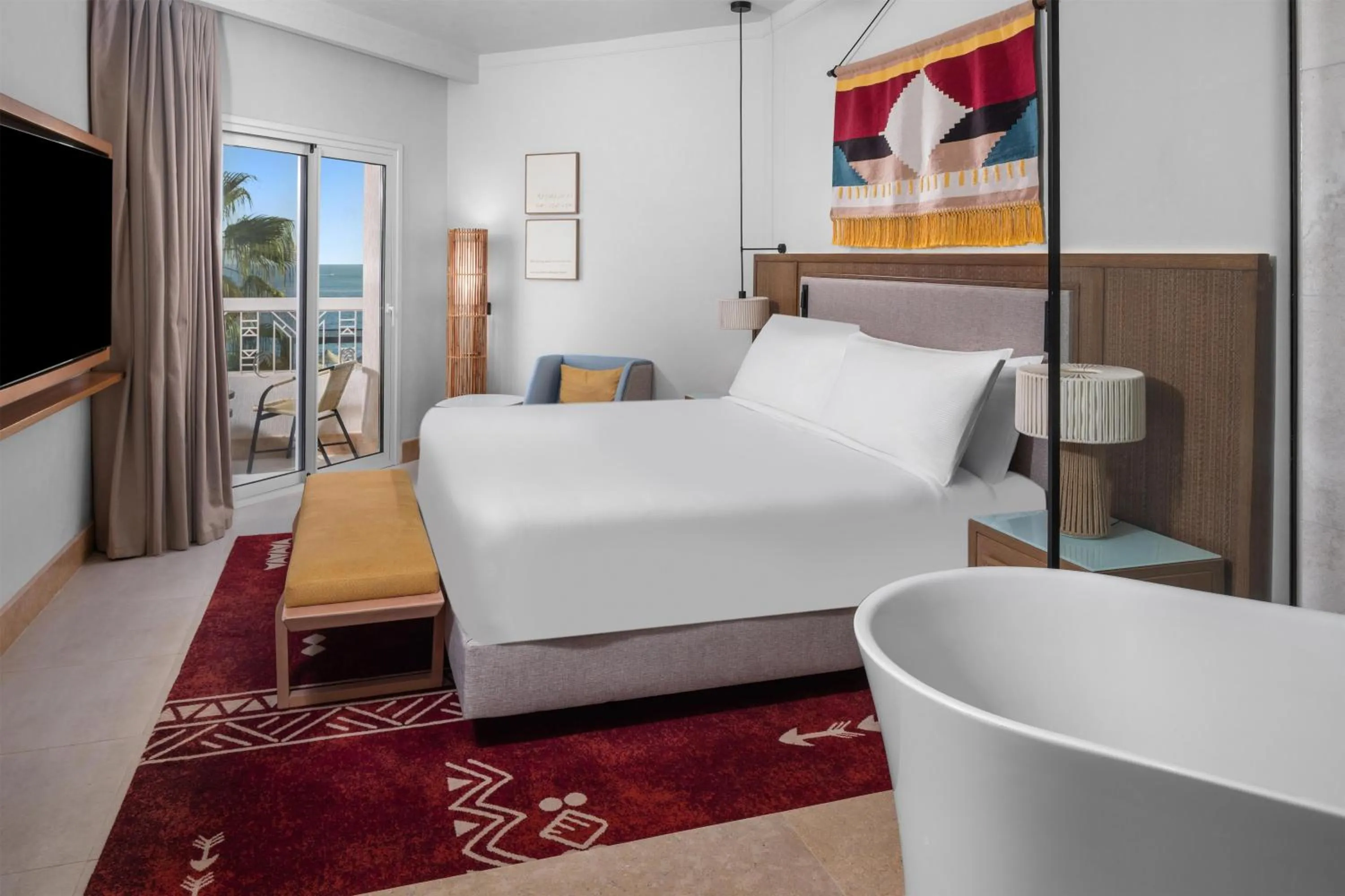 View (from property/room), Bed in DoubleTree by Hilton Sharks Bay Resort