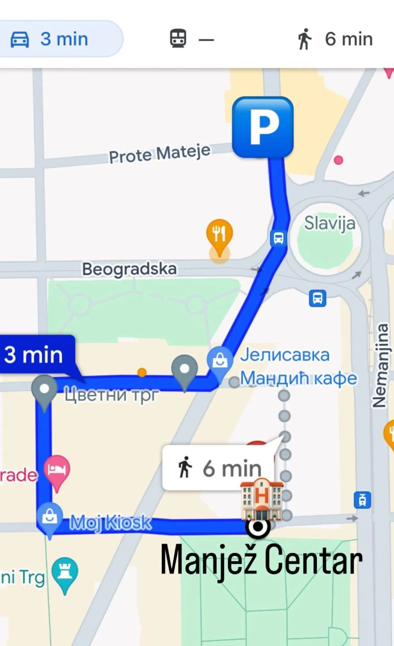 Parking in Manjež Centar