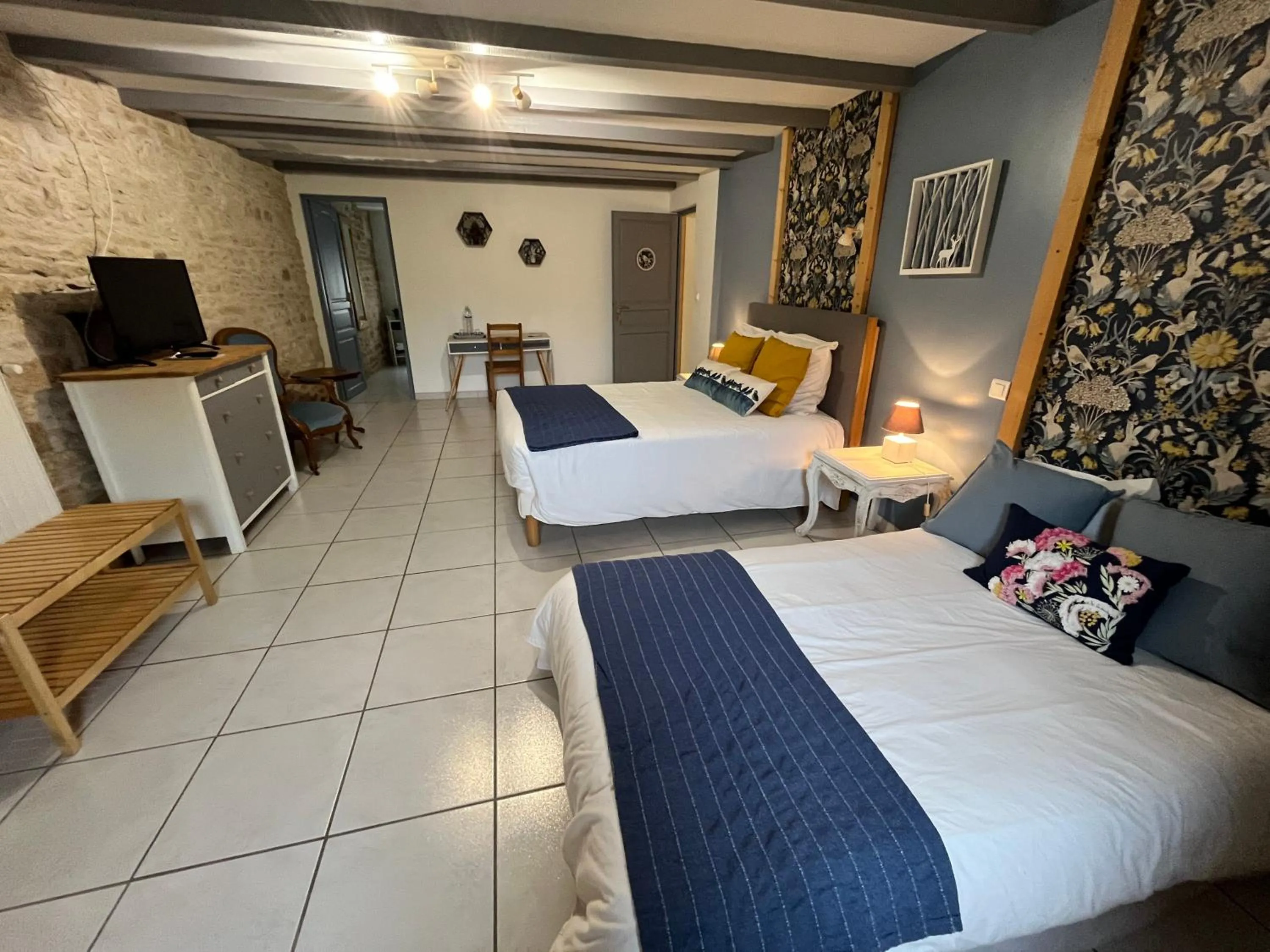 Bed in Les Bruyeres Chambres dhotes et Gite