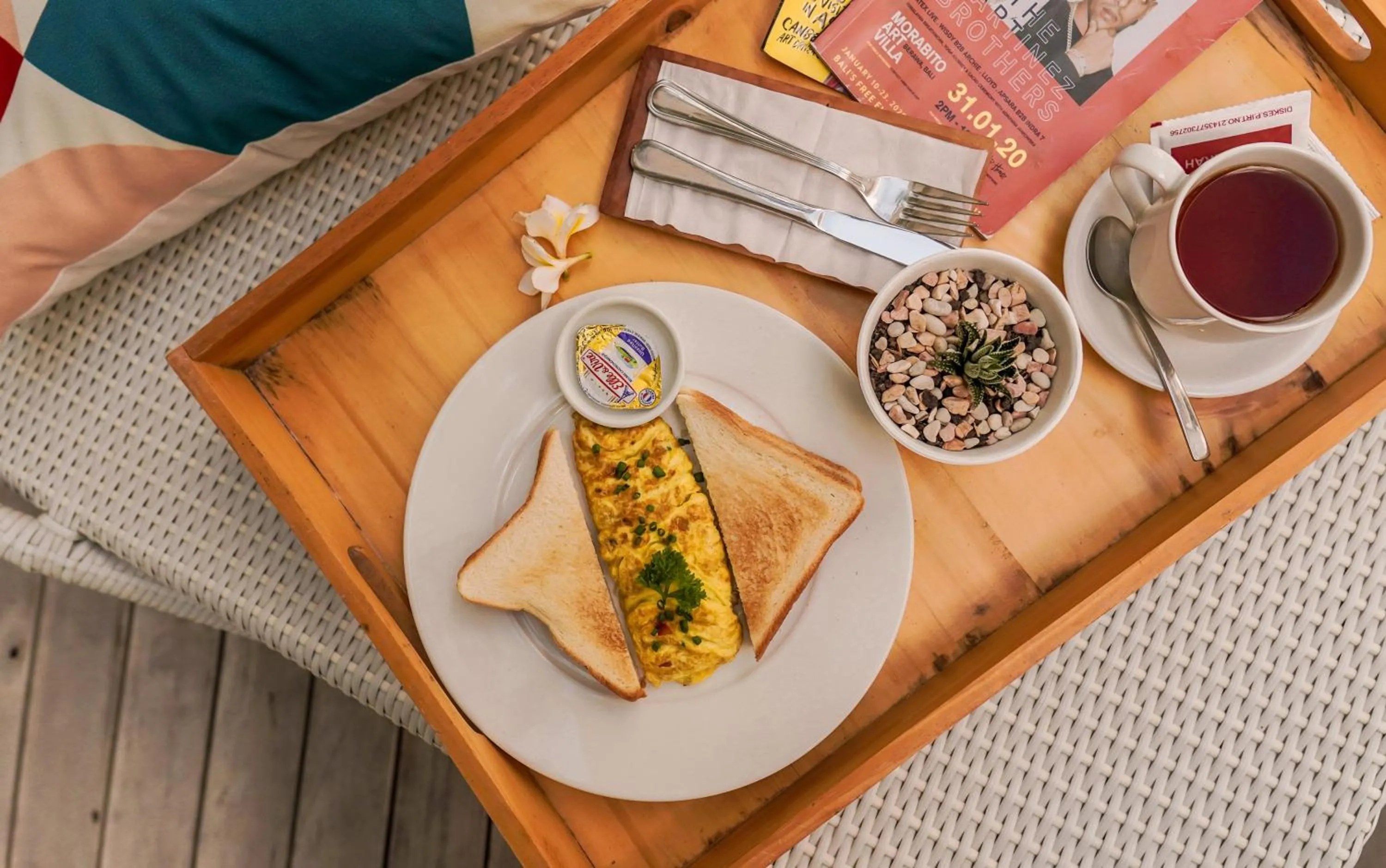 Food and drinks in The Rooms Apartment Bali by ARM Hospitality