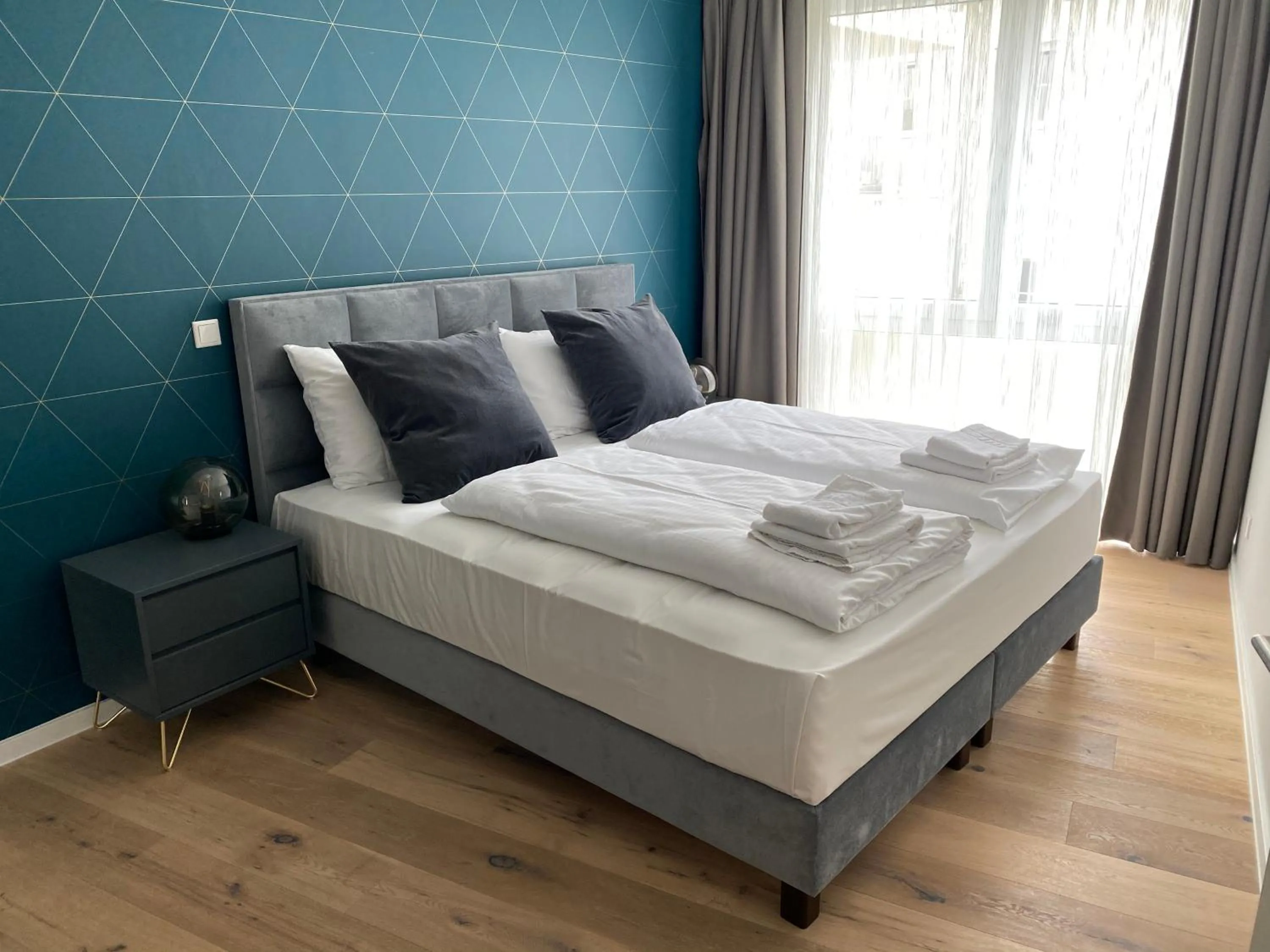 Bed in Sleep Inn Düsseldorf Suites