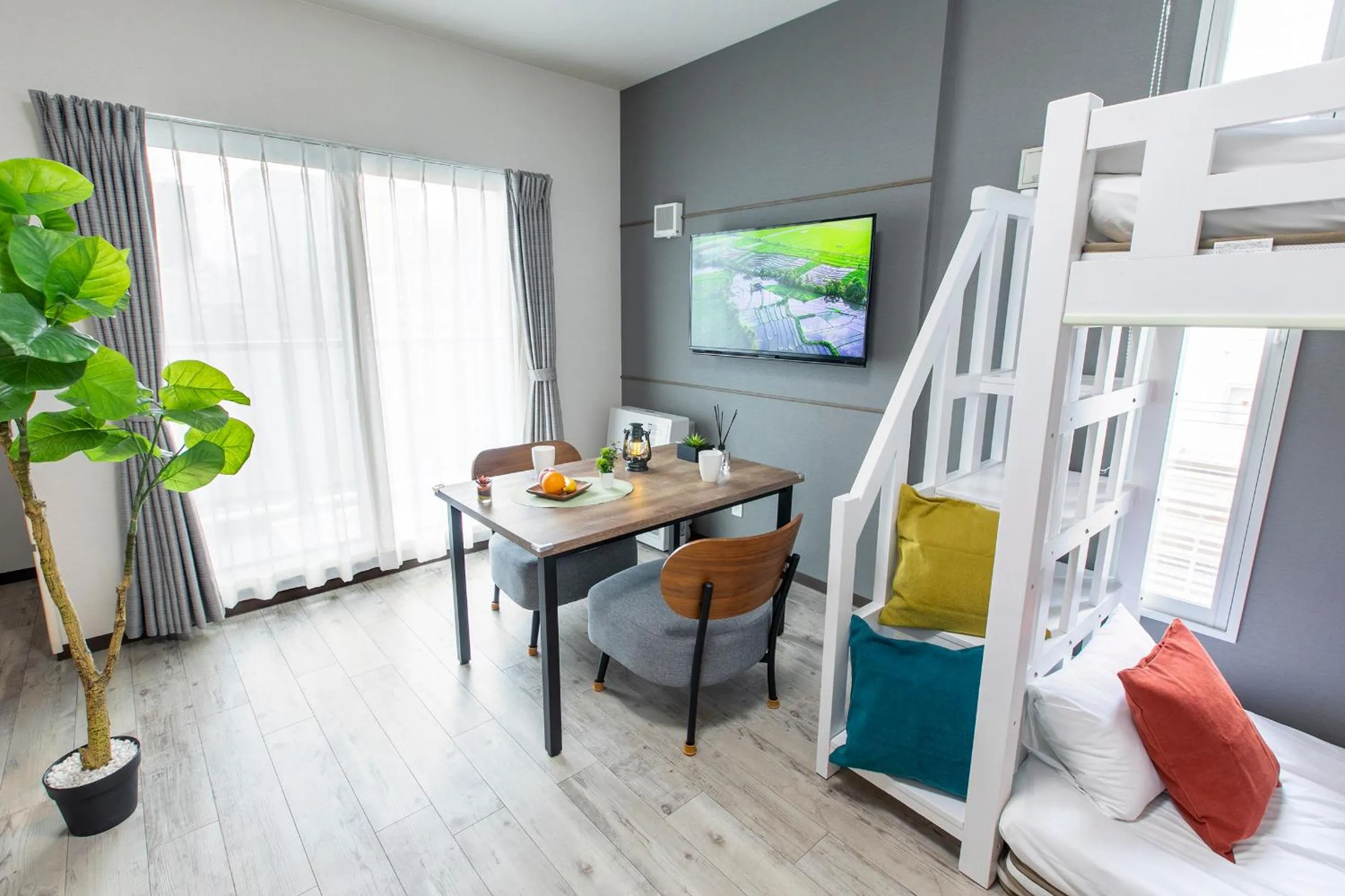 Photo of the whole room, Bed in The Base Sapporo Susukino