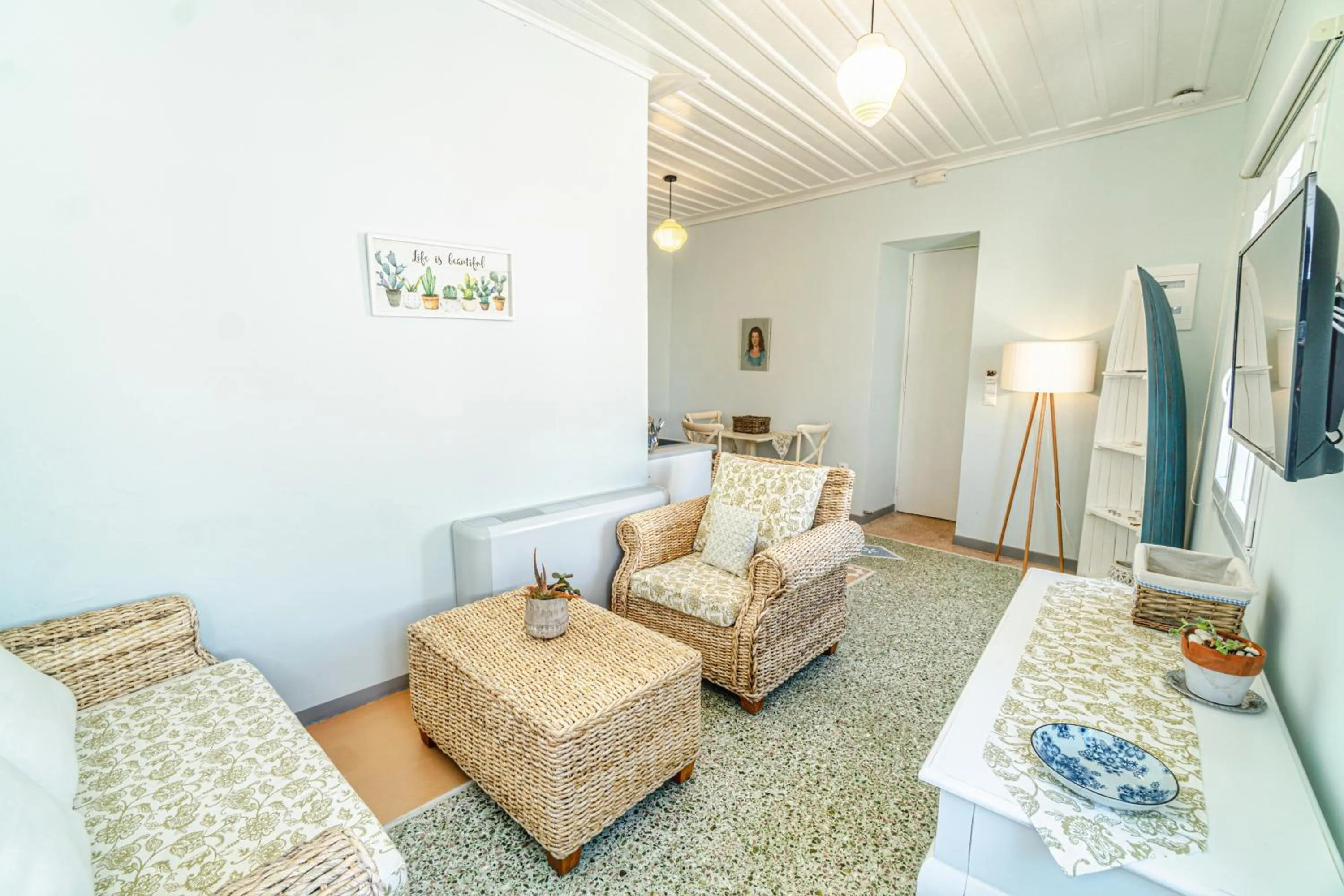 Living room in Castel Abaso Boutique Apartments by Explore Andros