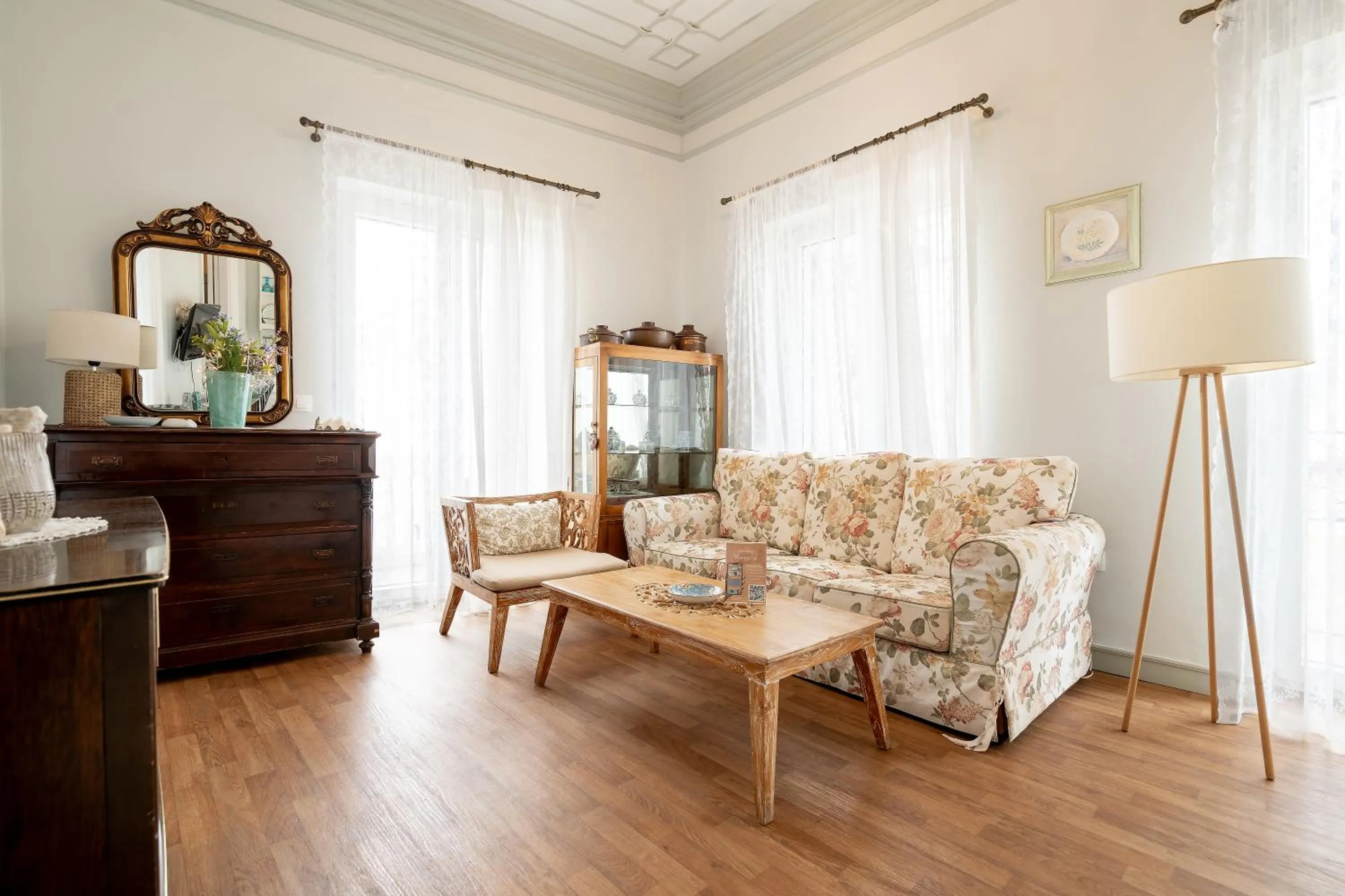 Living room in Castel Abaso Boutique Apartments by Explore Andros