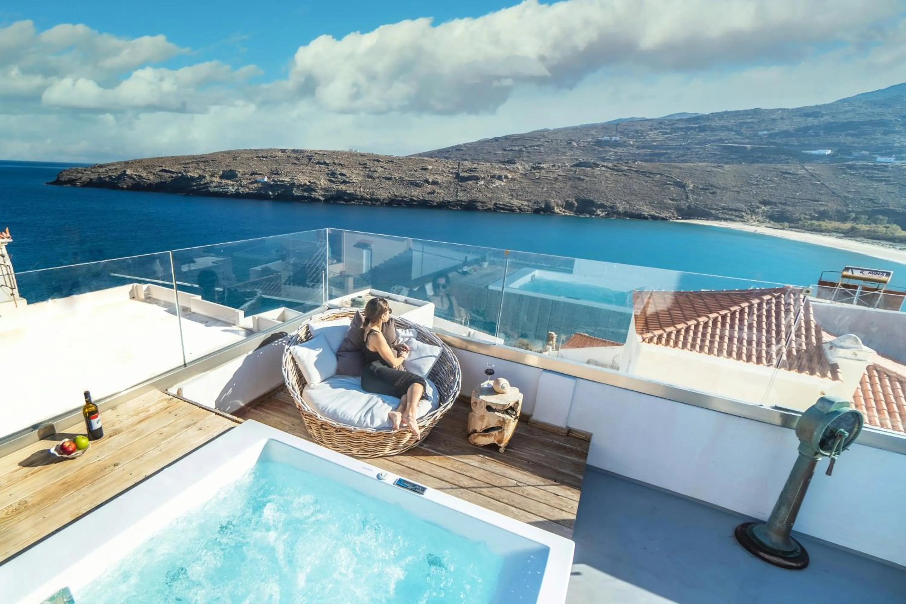 Hot Tub in Castel Abaso Boutique Apartments by Explore Andros