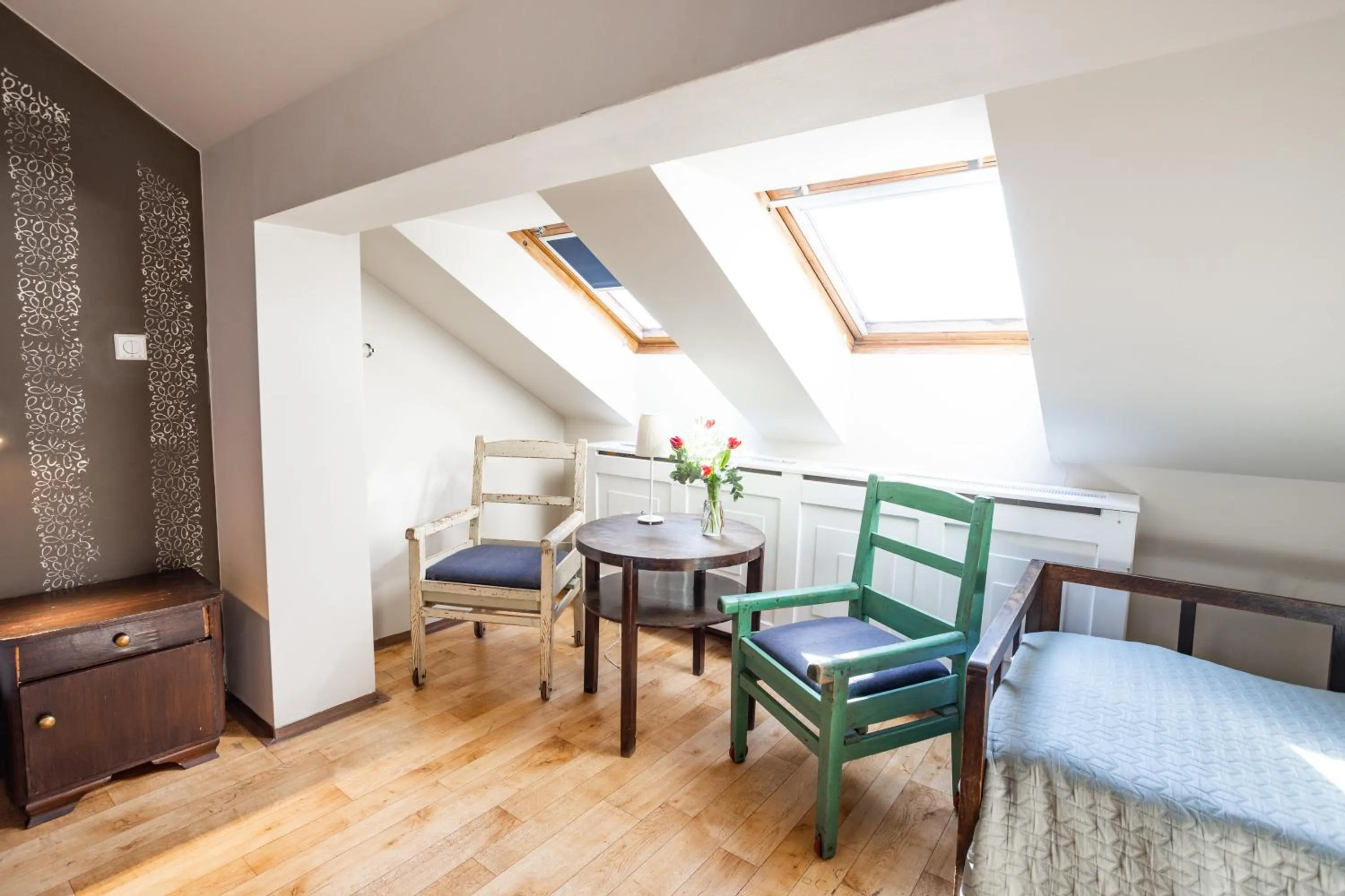 Seating area in Sir Toby's Hostel