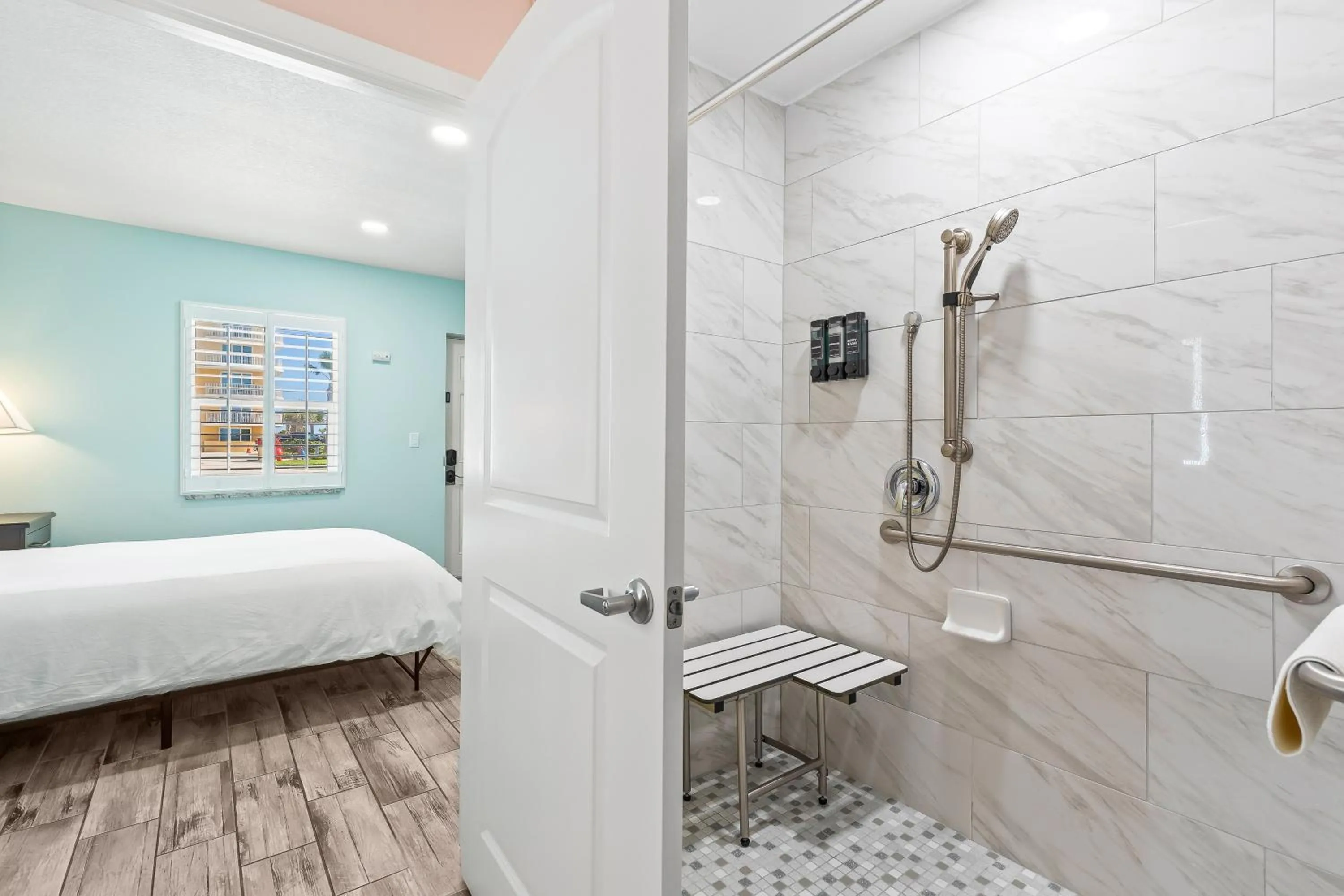 Shower in Atlantic Shores Motel