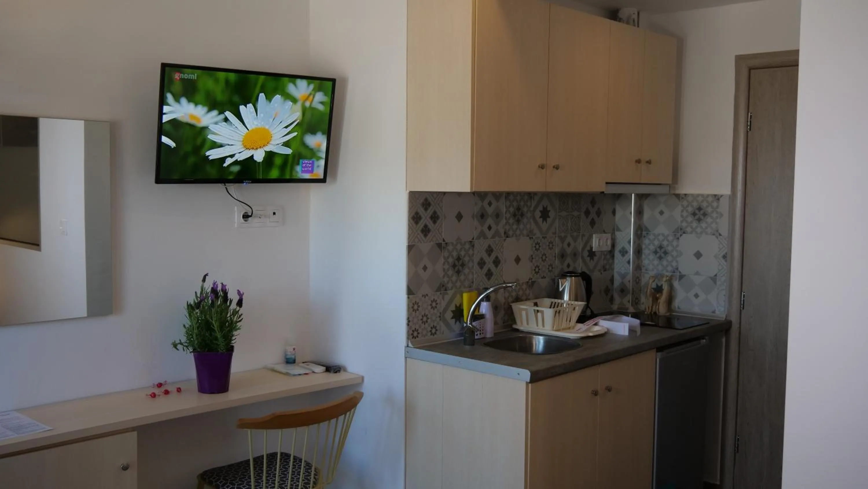 Kitchen or kitchenette in Ammos Hotel