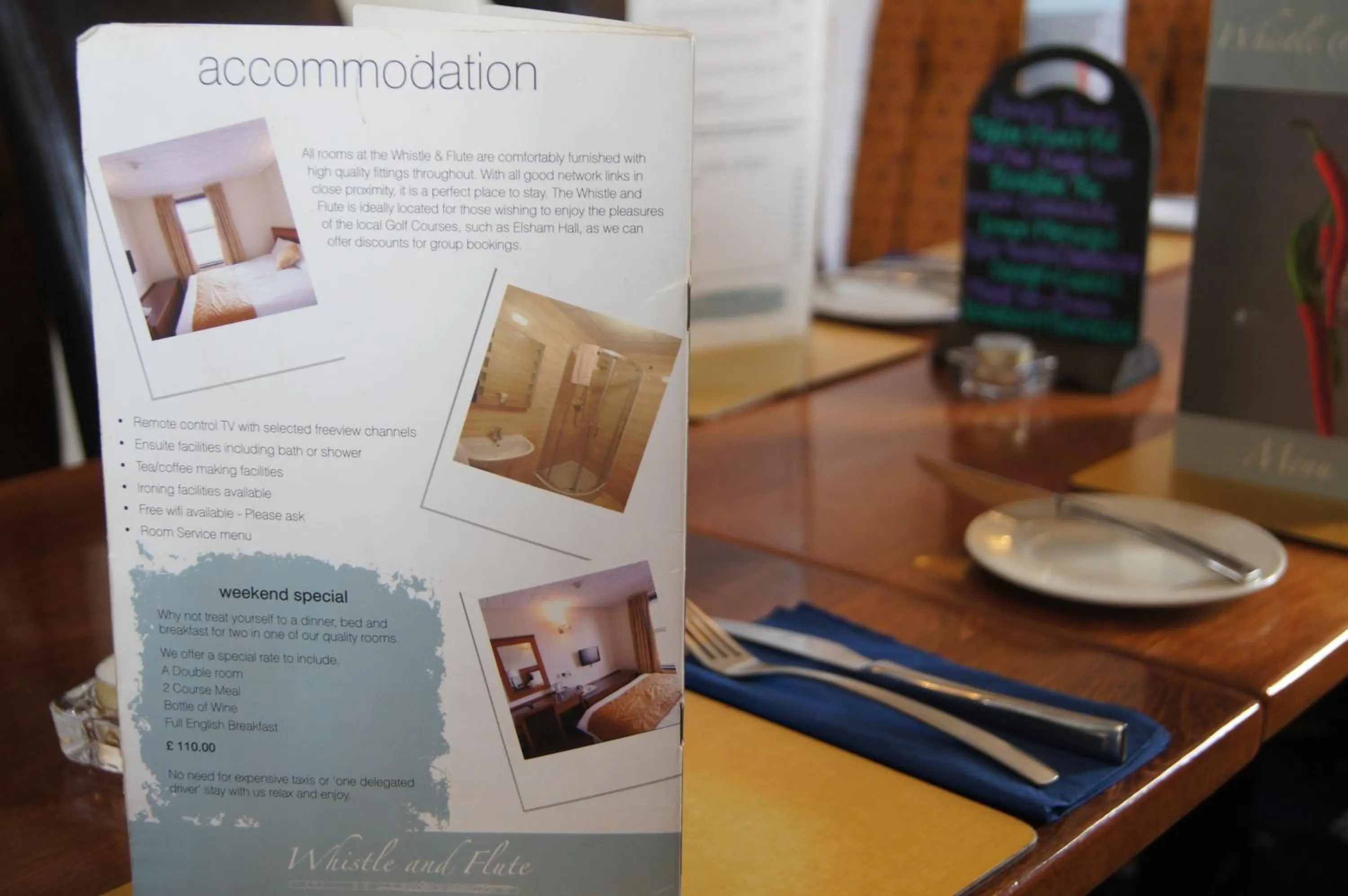 Restaurant/places to eat in The Whistle and Flute