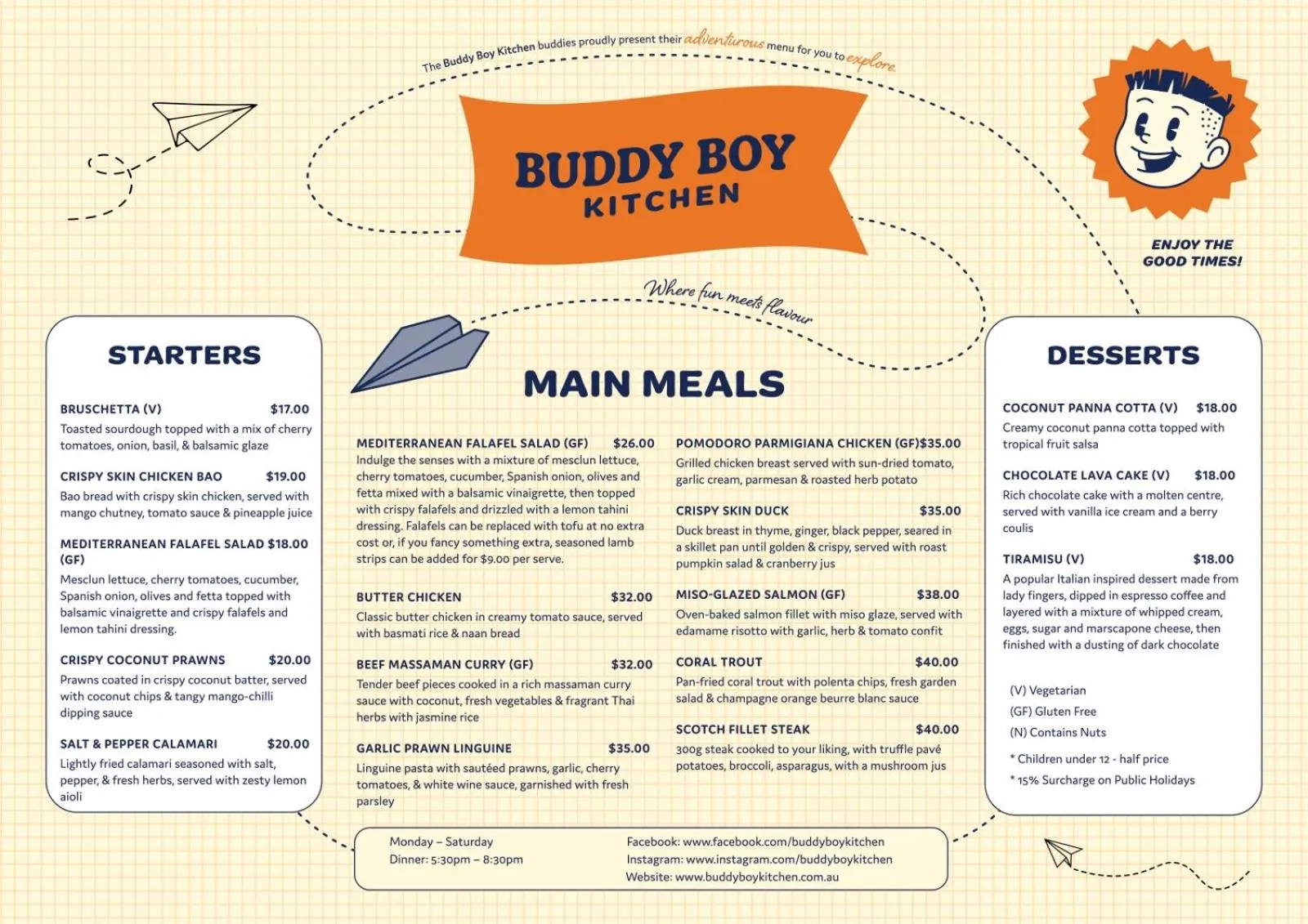 Restaurant/places to eat in Parkes International