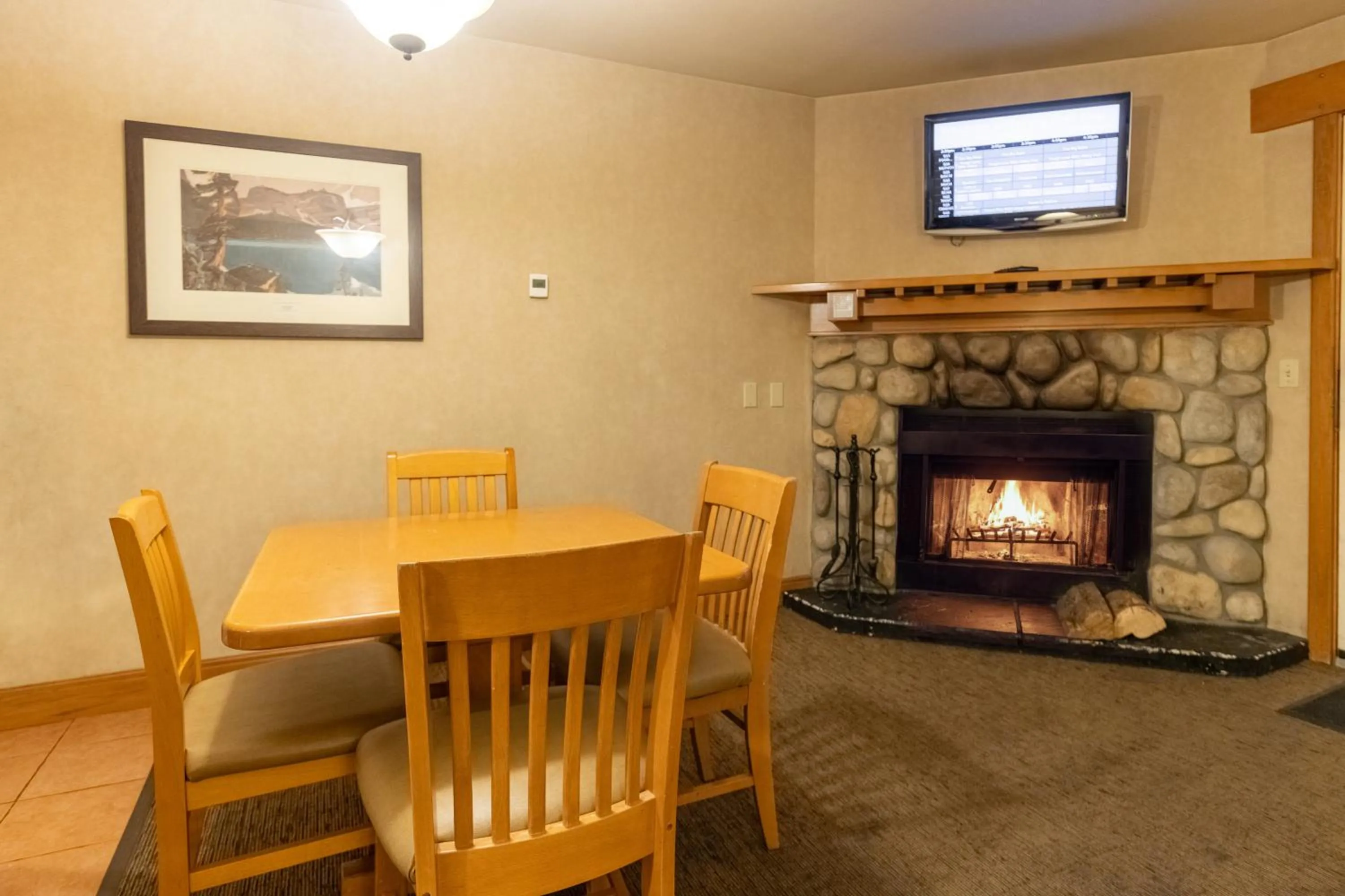 fireplace in The Hidden Ridge Resort