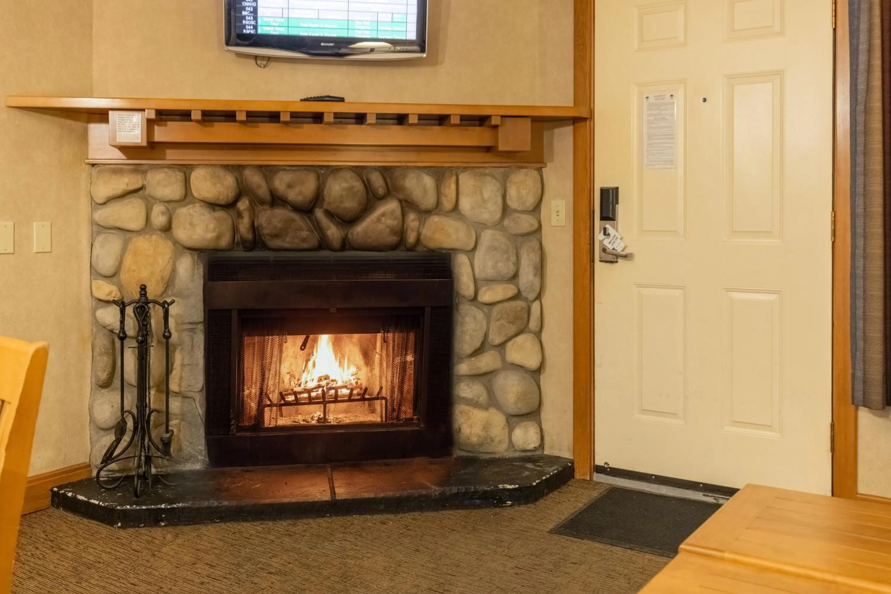 fireplace in The Hidden Ridge Resort