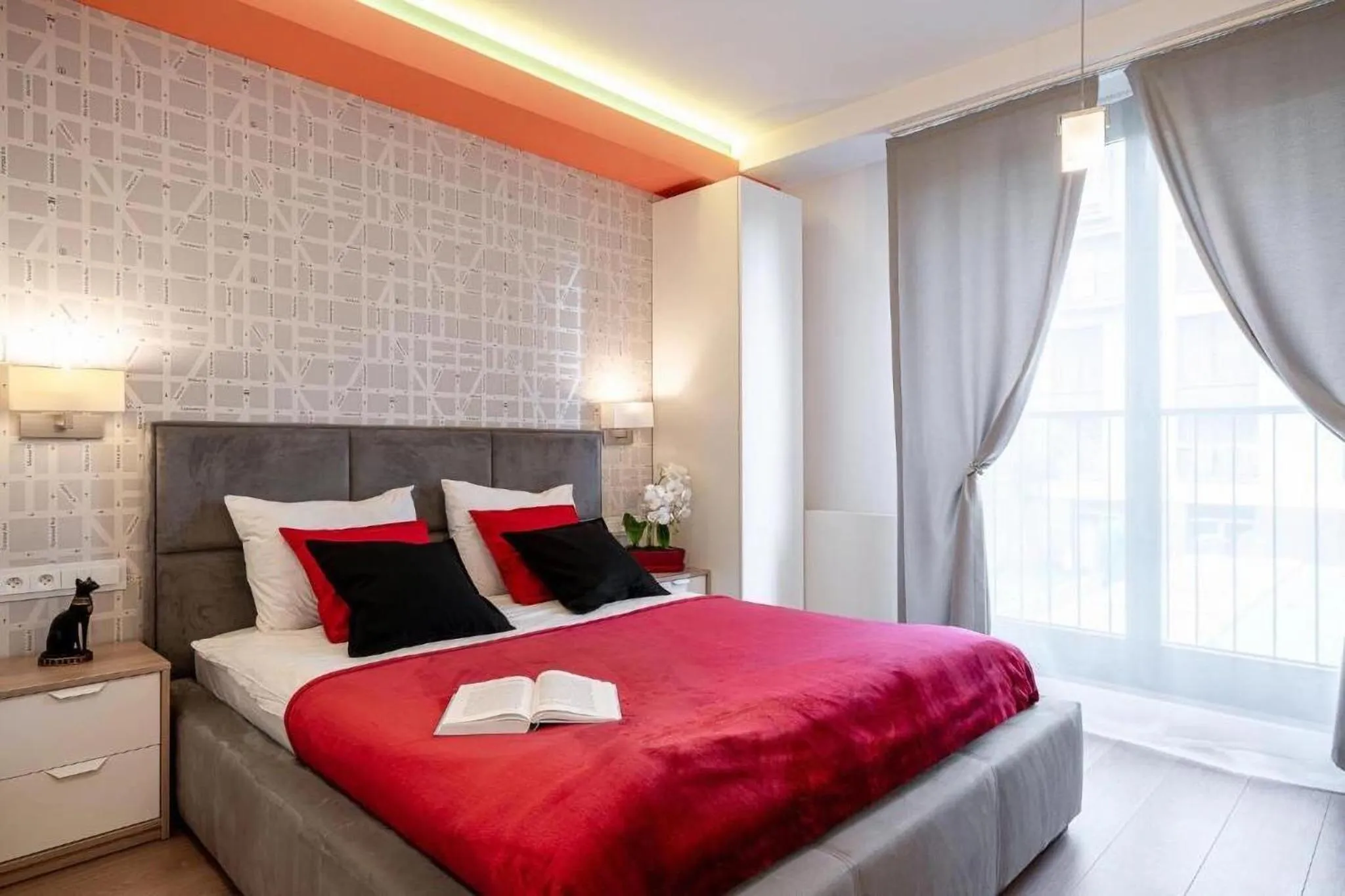 Bed in Art Apart River View Wrocław